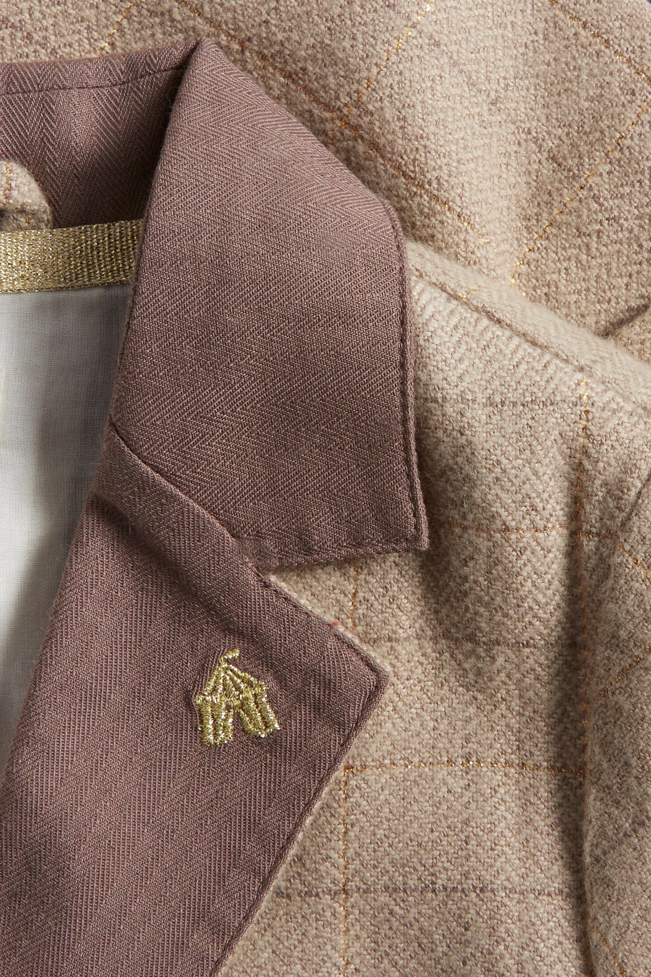 Kuviollinen pikkutakki - Tummanbeige - 2