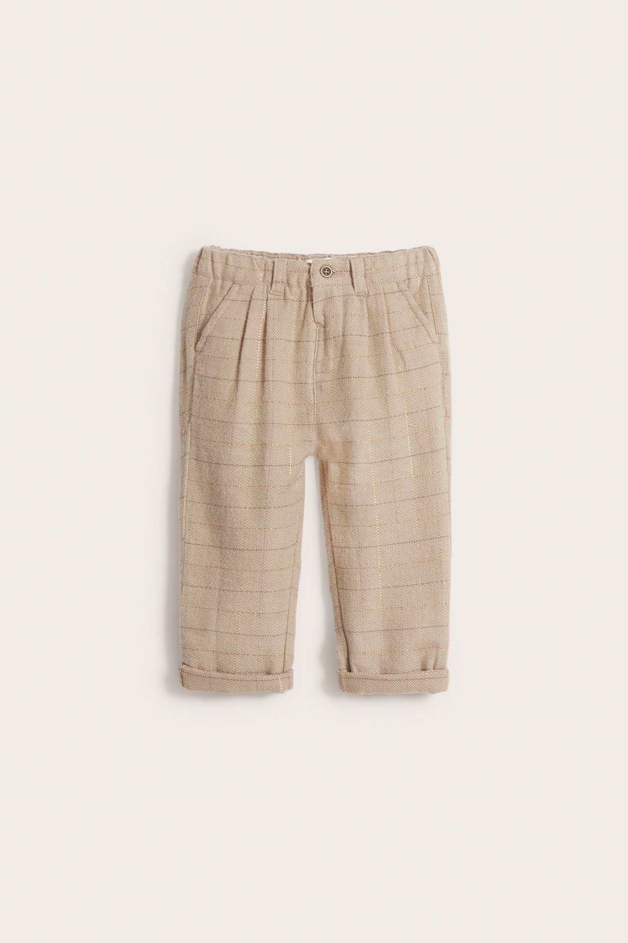 Mønstret bukse baby - Mørk beige - 6