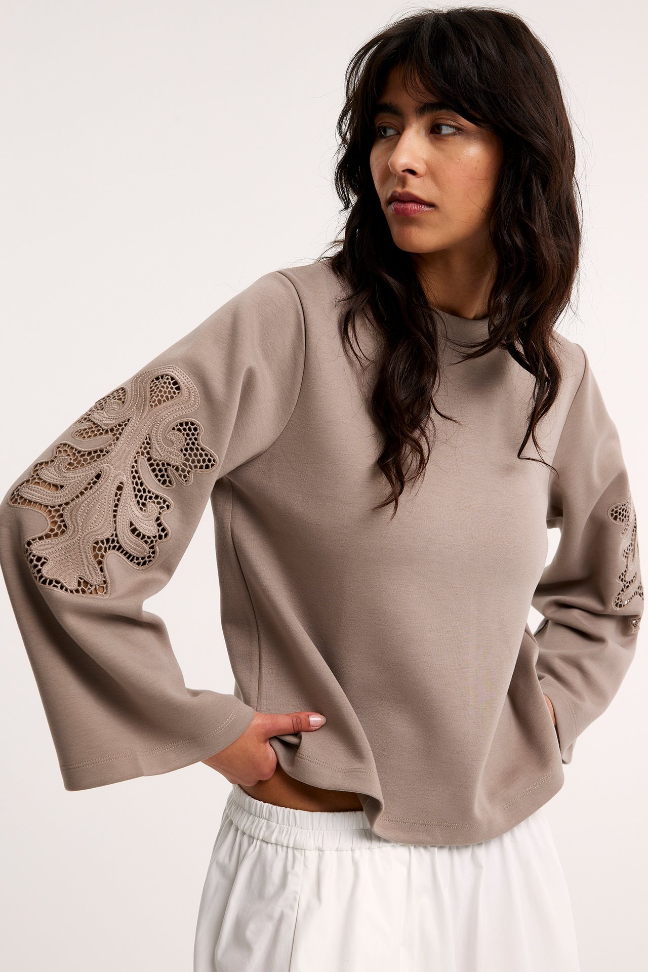 Topp i scuba - Mørk beige - 2
