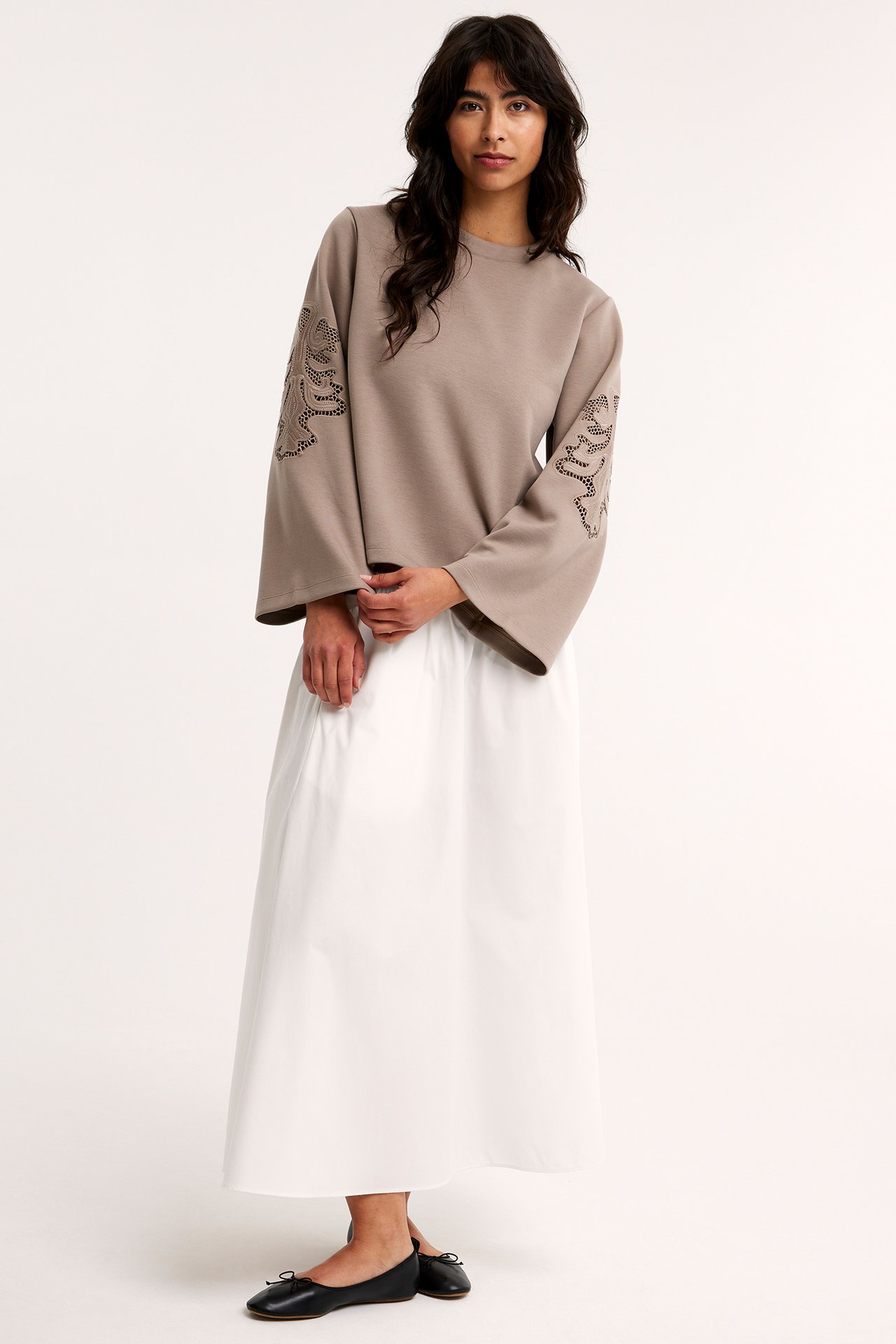 Topp i scuba - Mørk beige - 1