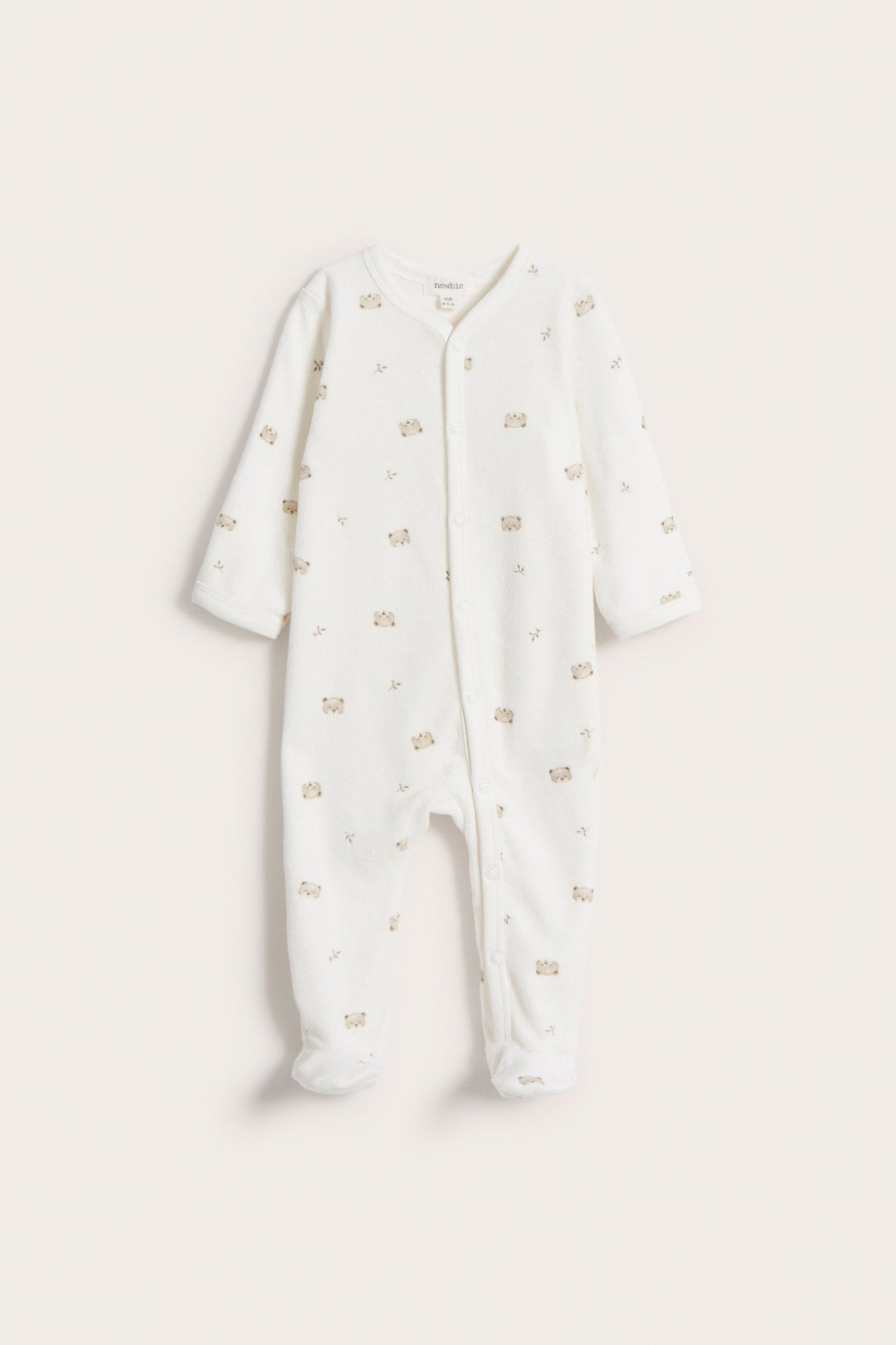 Mönstrad pyjamas i velour baby