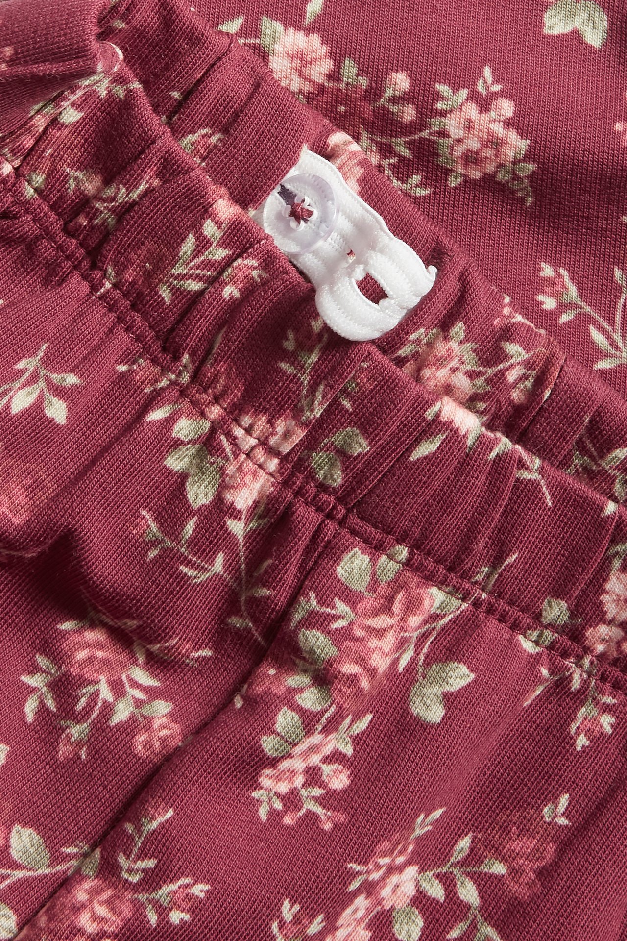 Blommiga leggings - Mörkröd - 1
