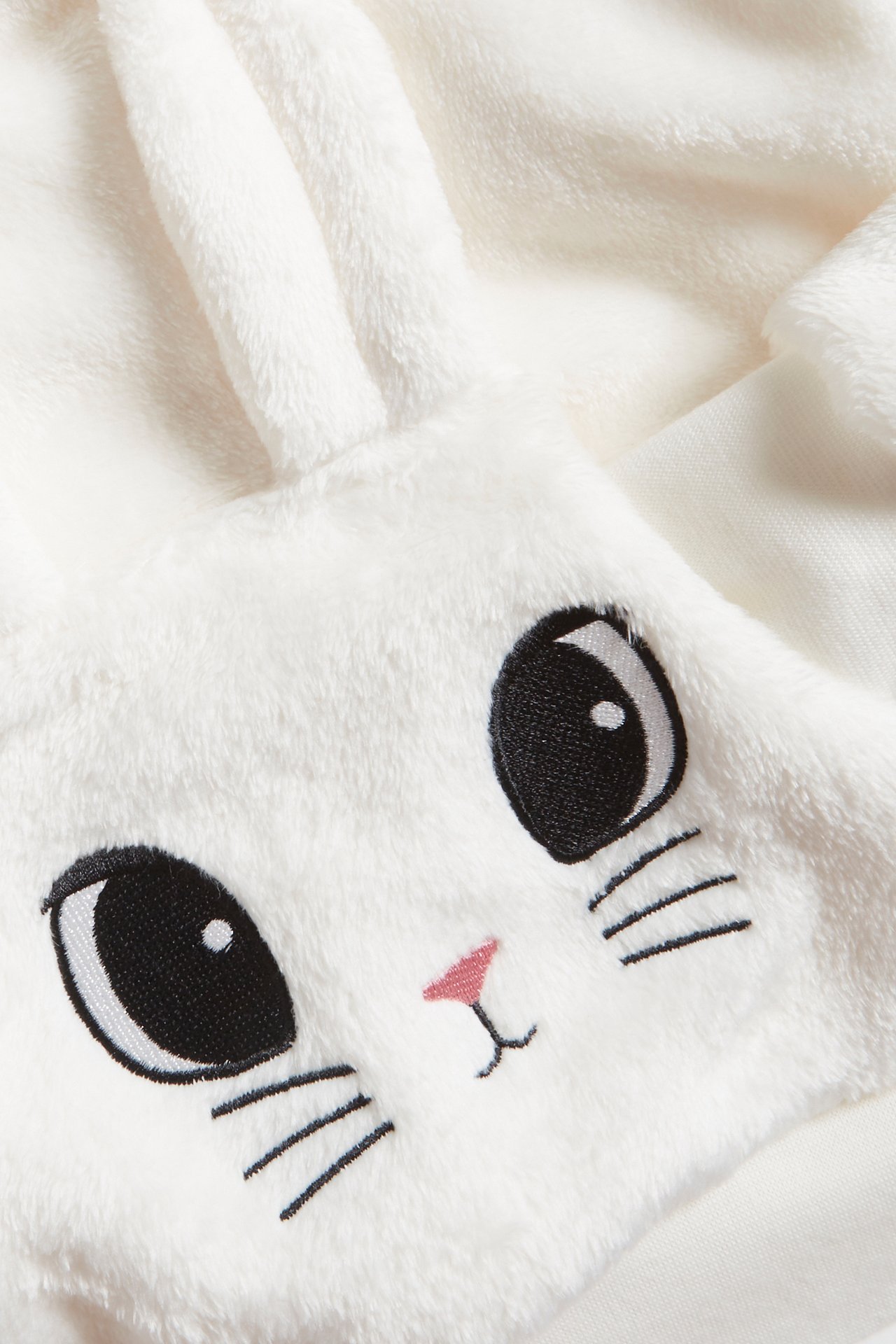 Hettegenser i fleece - Offwhite - 5