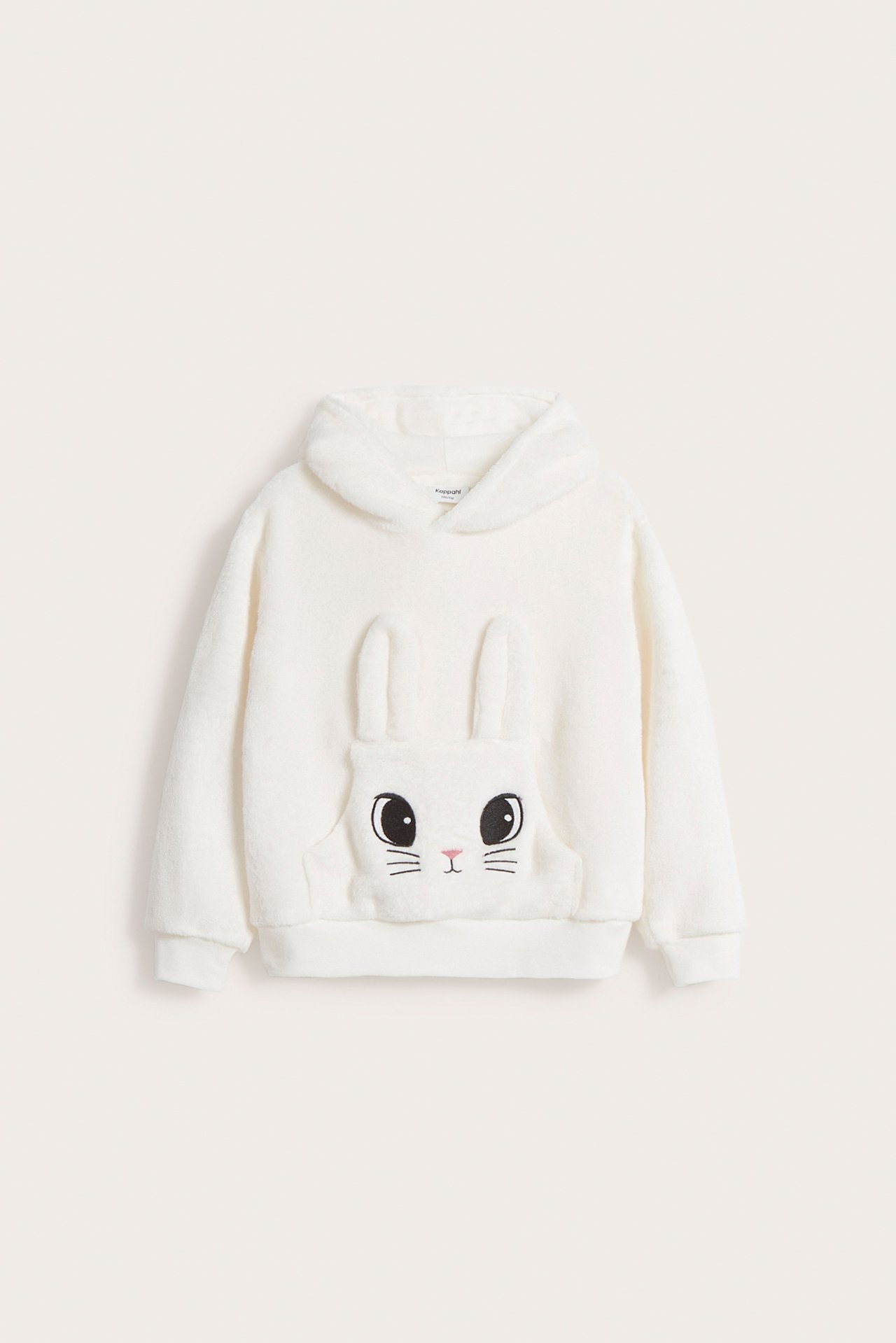 Hettegenser i fleece - Offwhite - 6