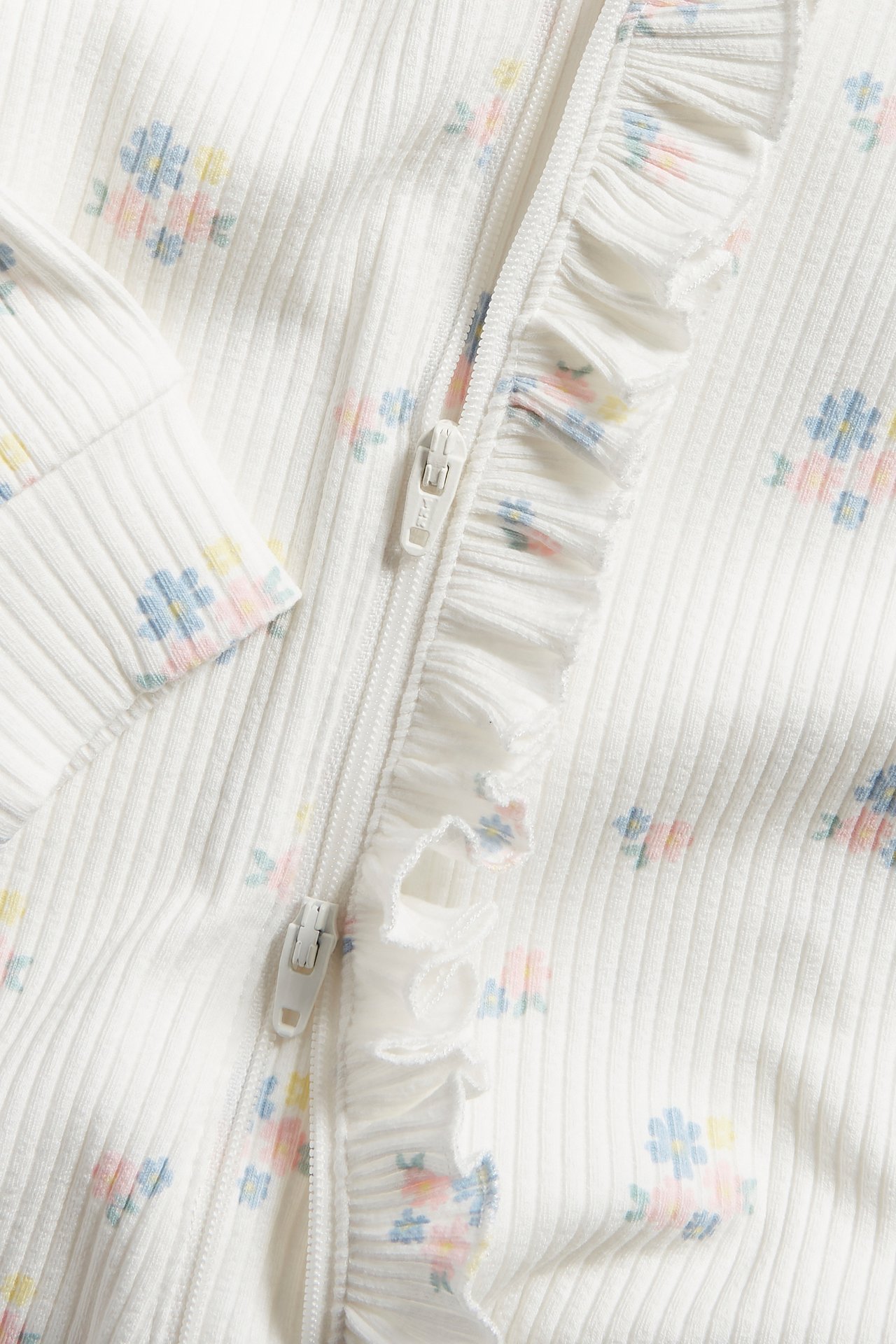Kukkakuvioinen vauvojen pyjama - Luonnonvalkoinen - 5