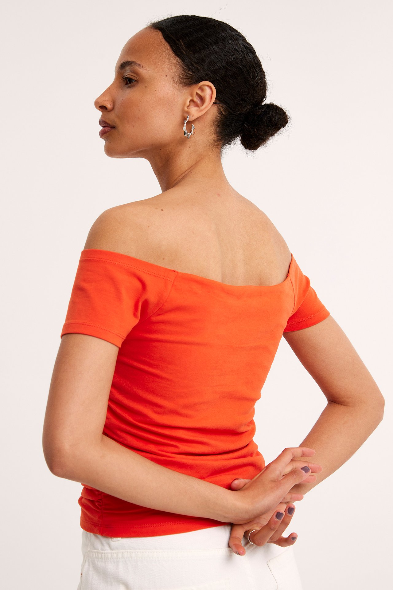 Off-shoulder-paita - Punainen - 4