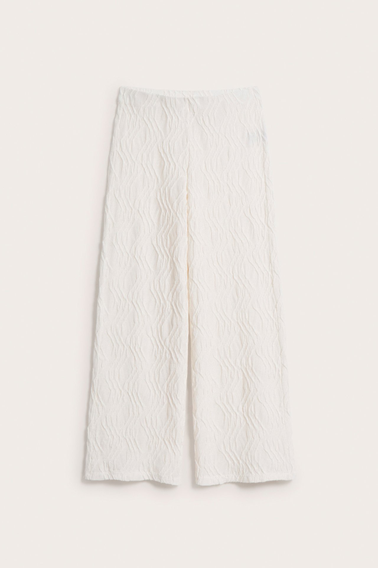 Żakardowe spodnie - Biały - 2