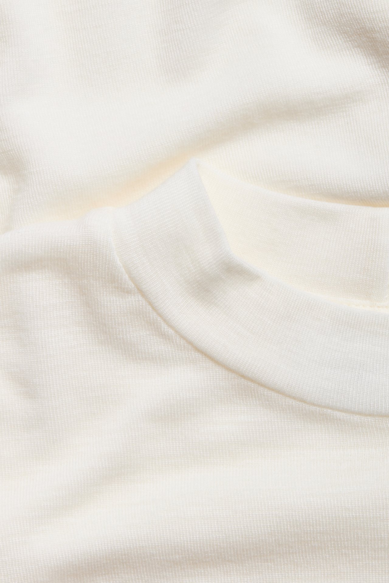 Langermet topp i merinoull - Offwhite - 5