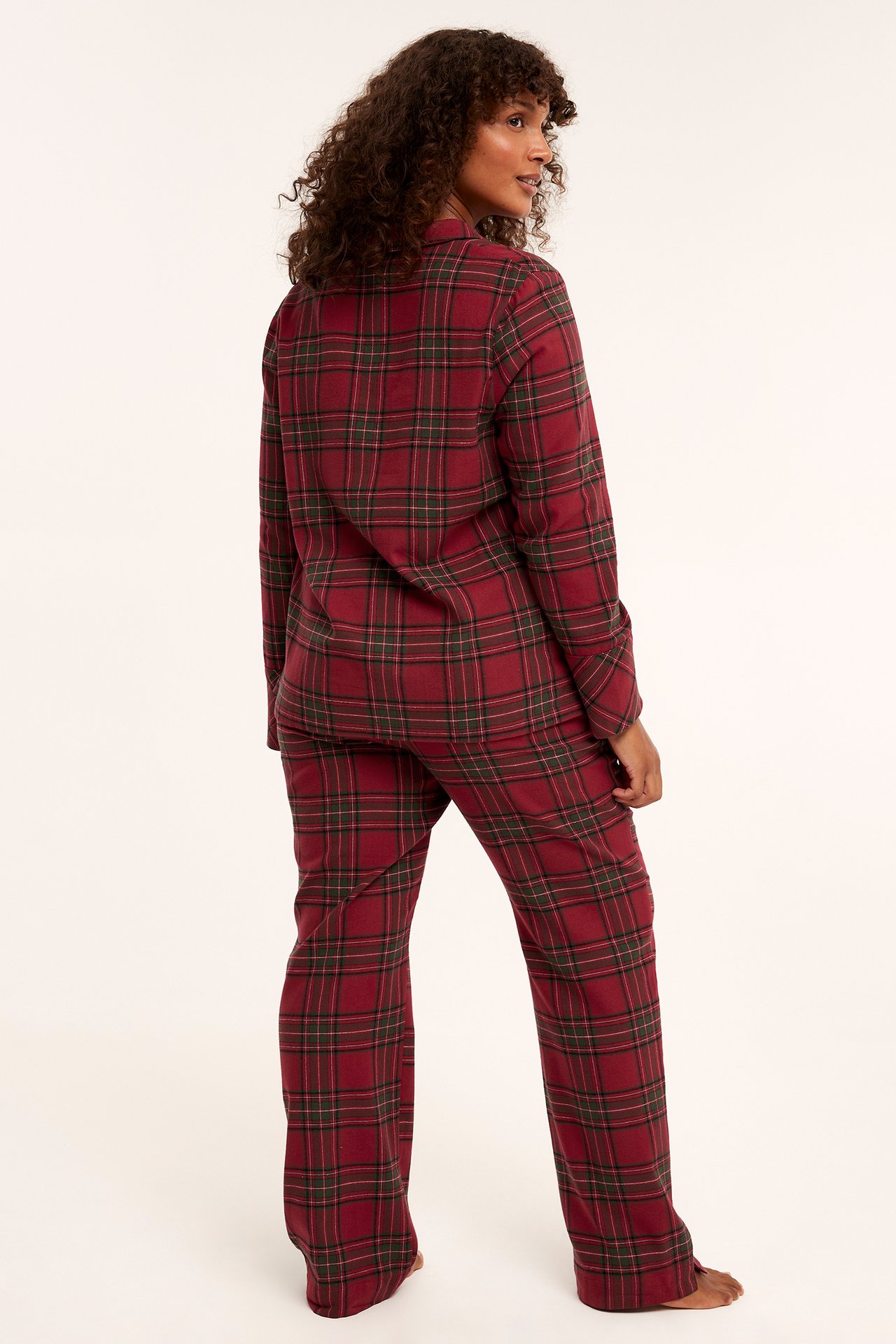 Flanellpyjamas - Röd - 168cm / Storlek: M - 5