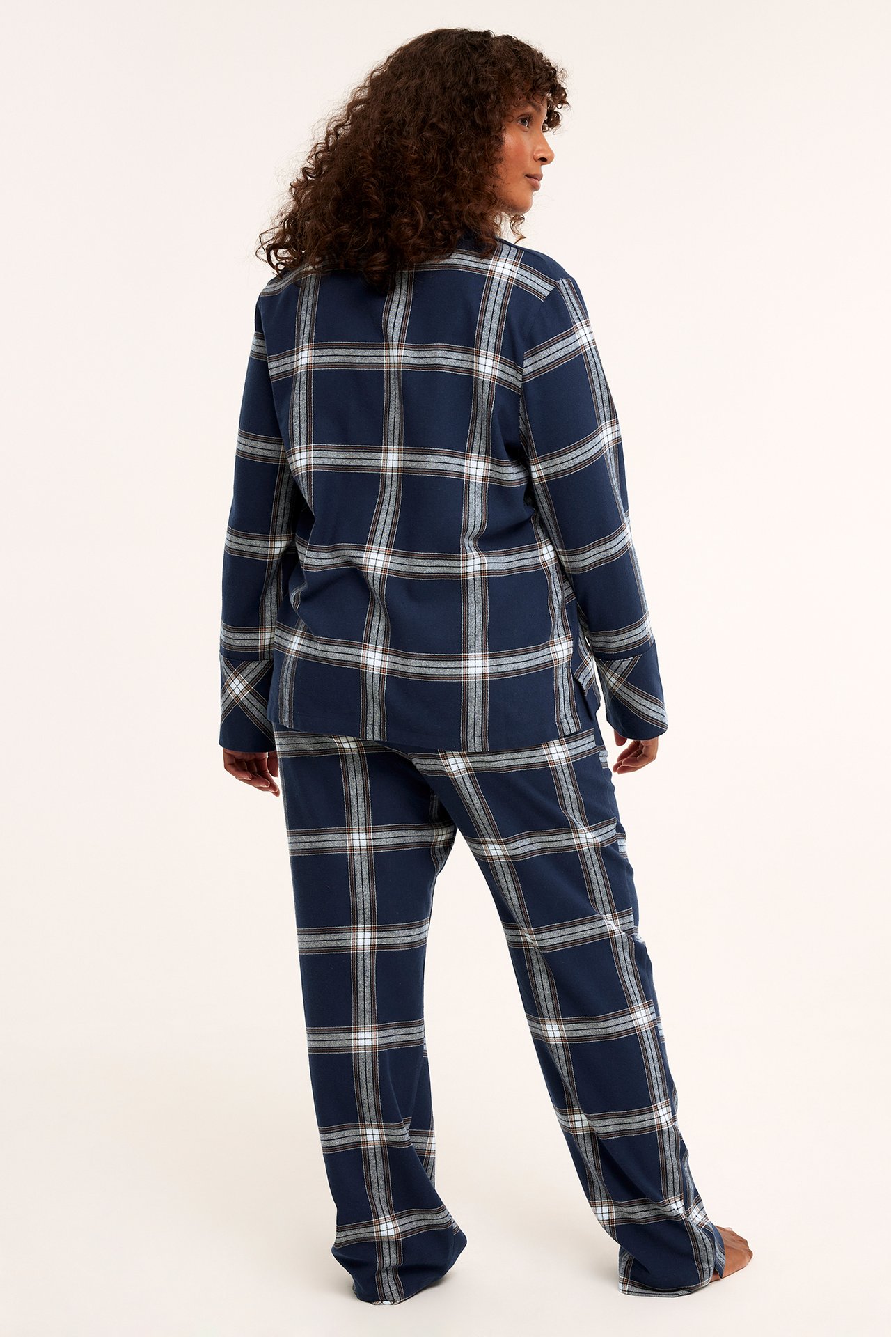 Flanellpyjamas - Mörkblå - 168cm / Storlek: M - 5