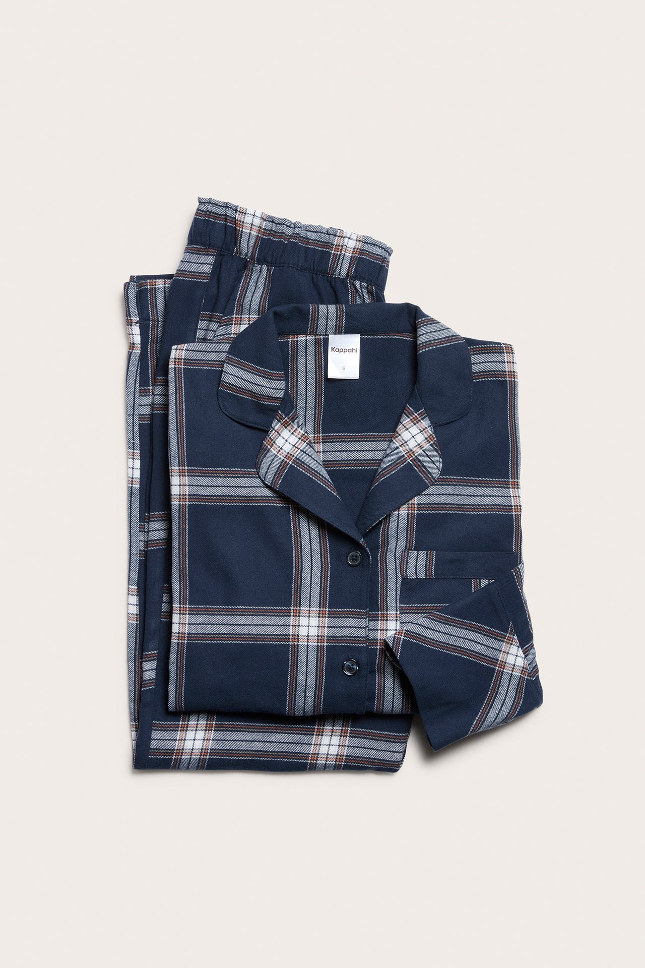 Flanellpyjamas - Mörkblå - 7