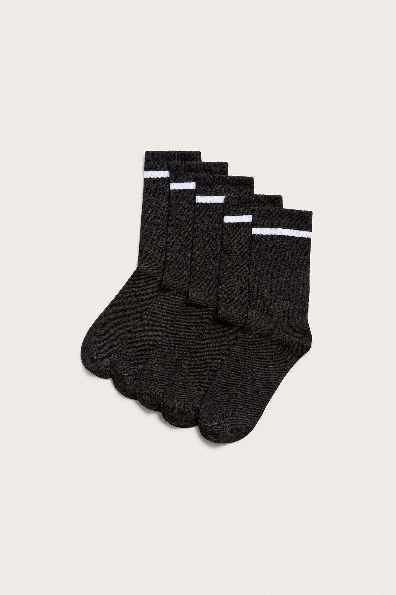 5 paria sukkia - Musta - 1