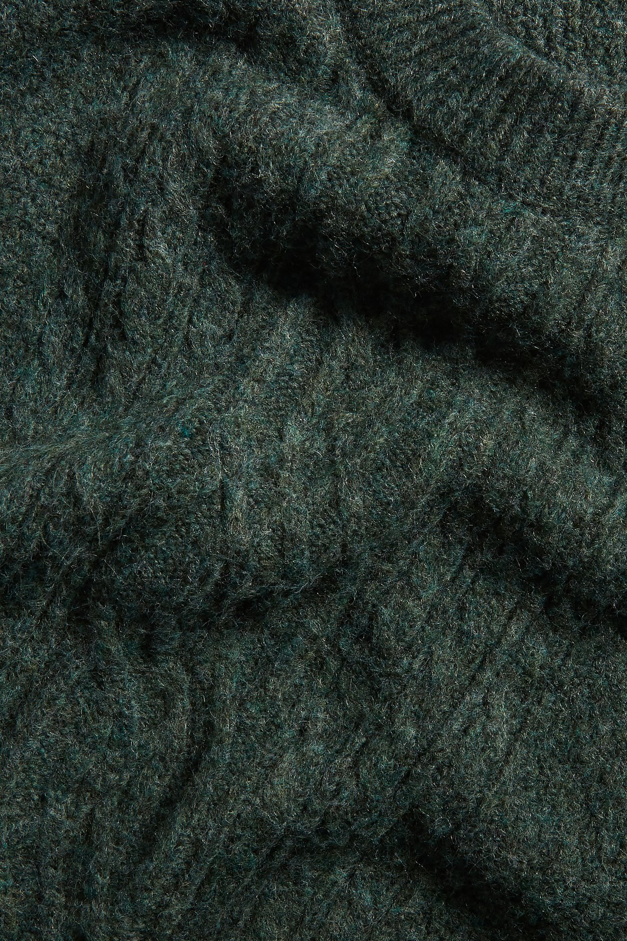 Sweter z dzianiny w warkocze - Zielony - 5