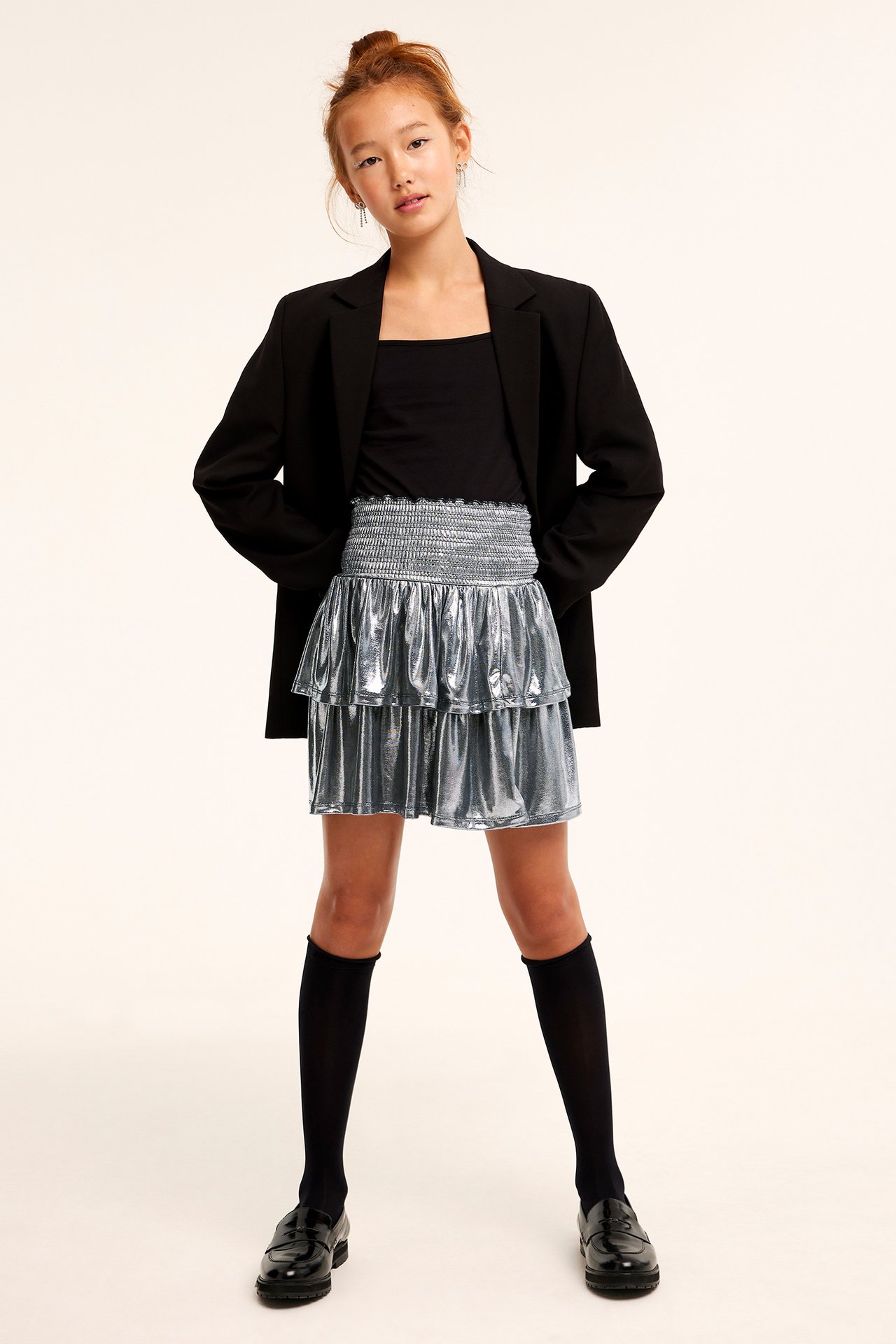Kjol med smock - Silver - 2