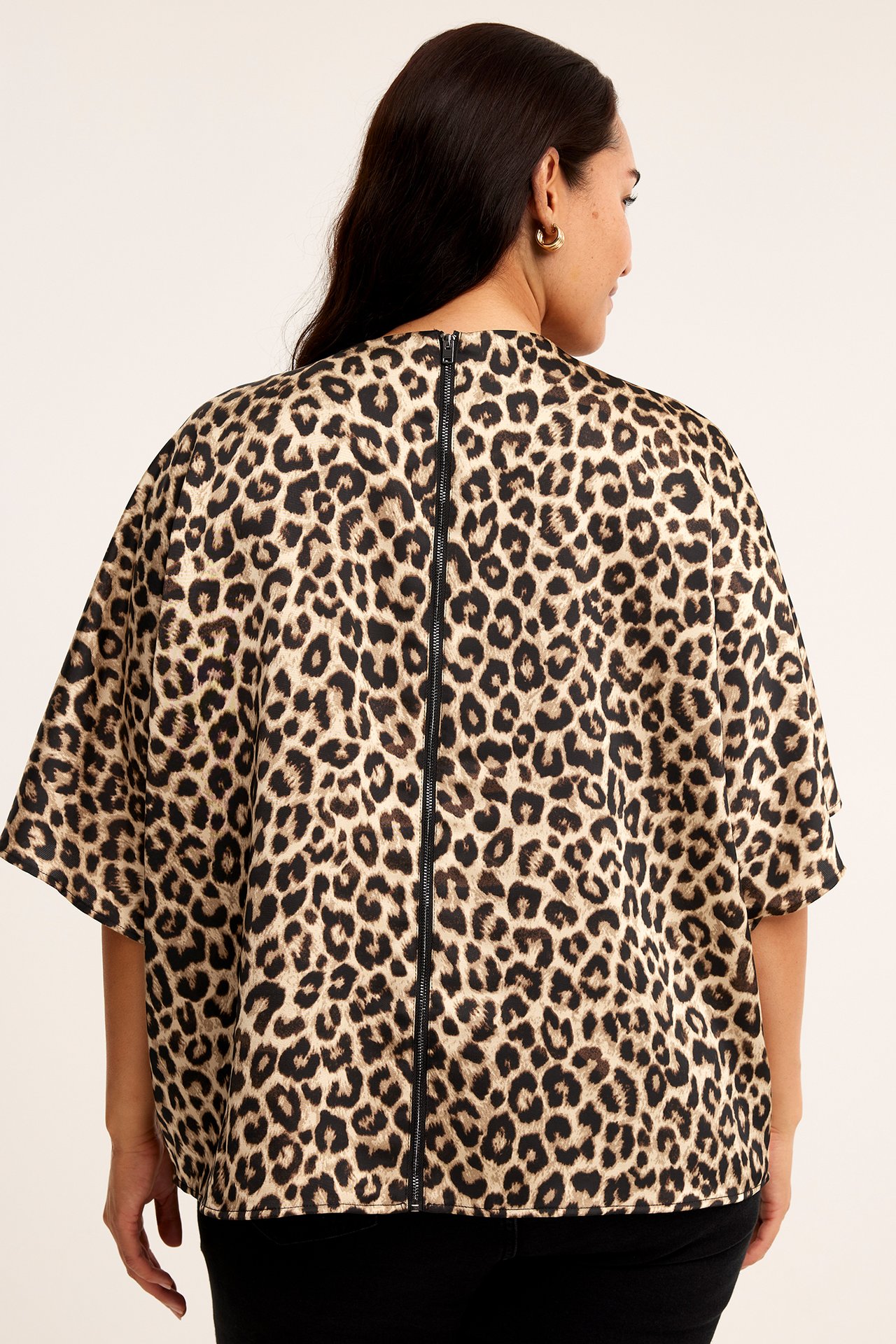 Leopardmønstret bluse - Beige - 173cm / Storlek: XL - 5