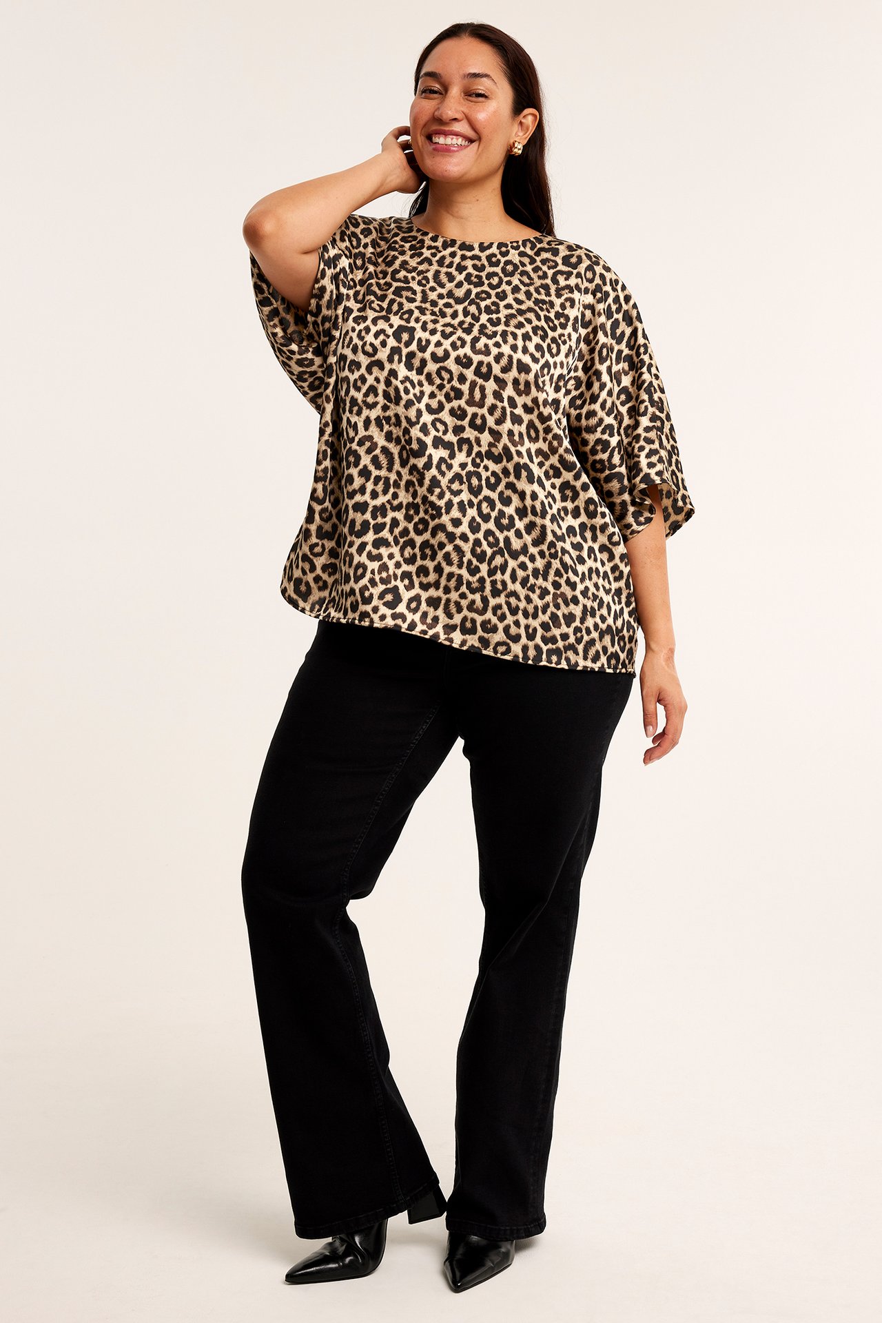 Leopardmønstret bluse