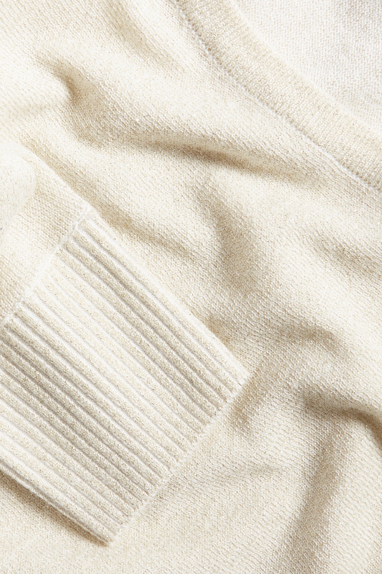 Glitrende strikkegenser - Offwhite - 4