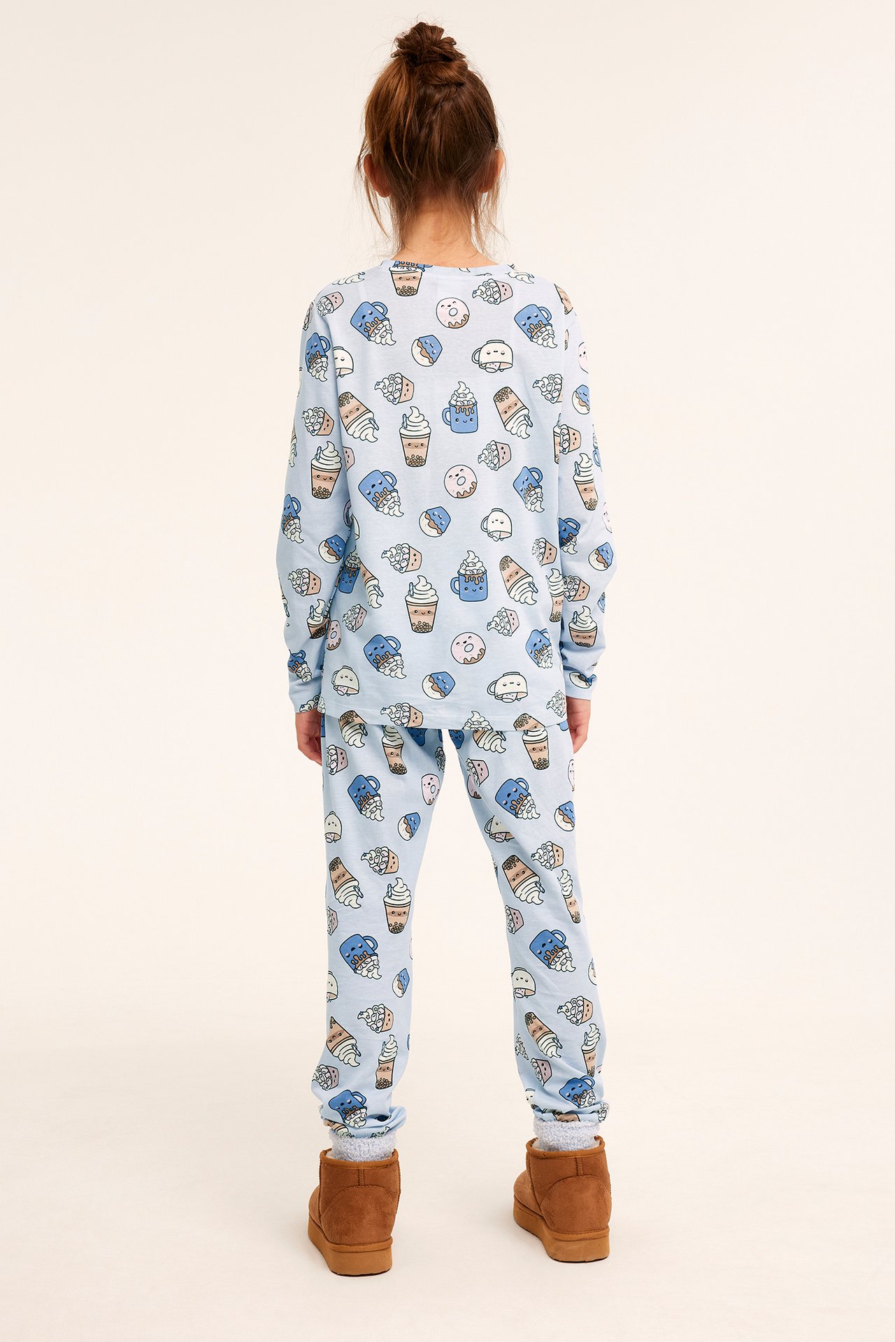 Långärmad pyjamas - Blå - 4