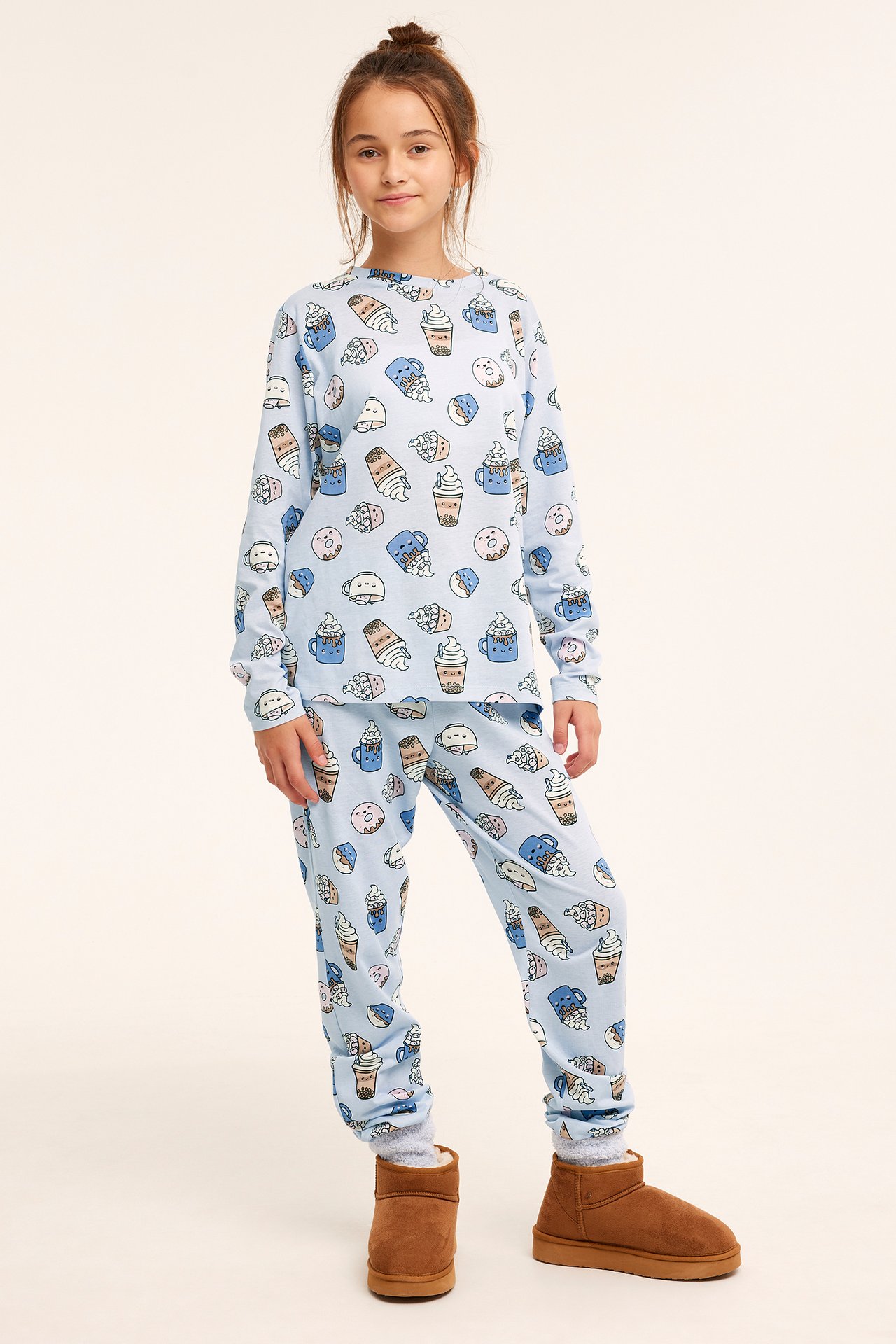 Långärmad pyjamas - Blå - 3