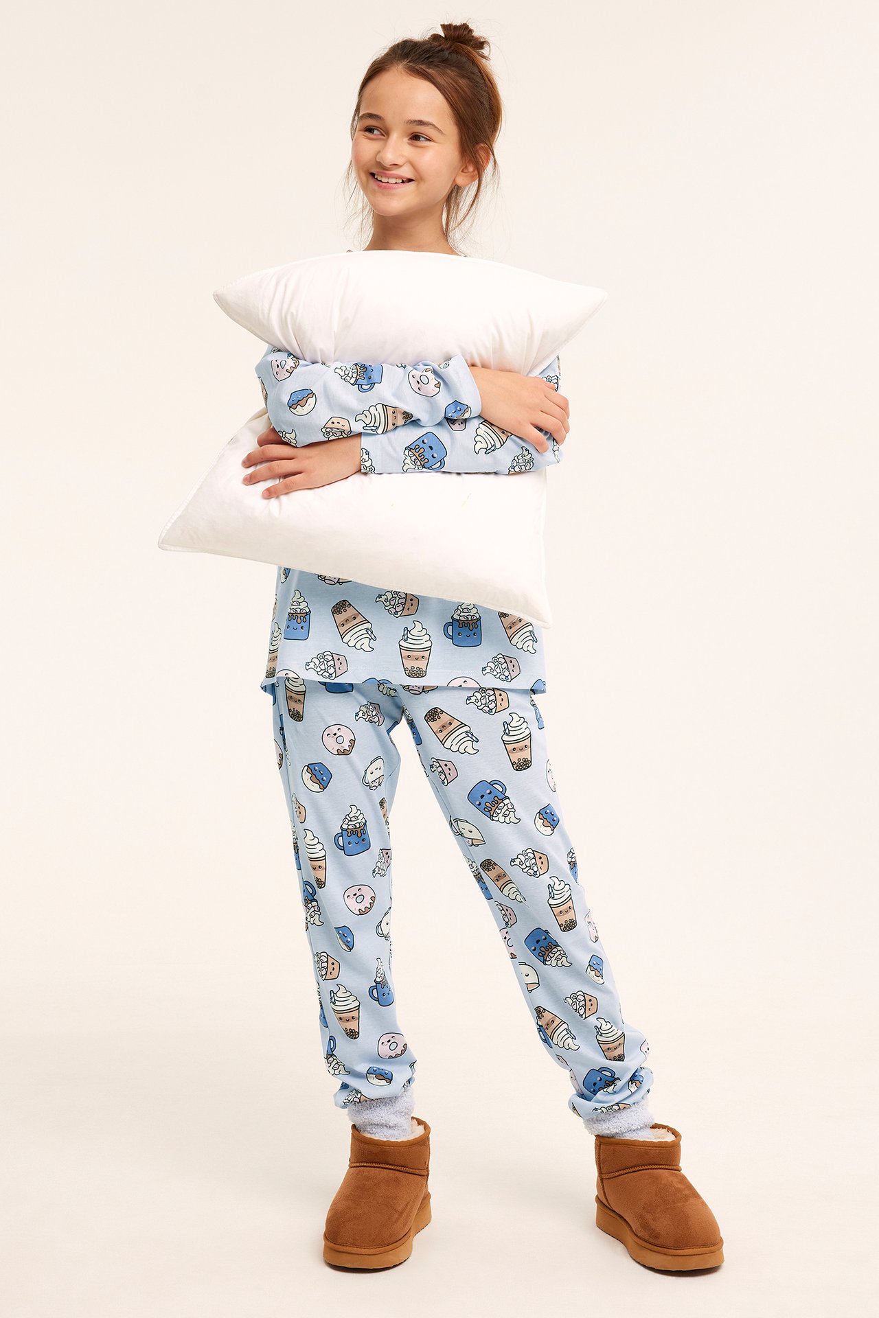 Långärmad pyjamas - Blå - 1