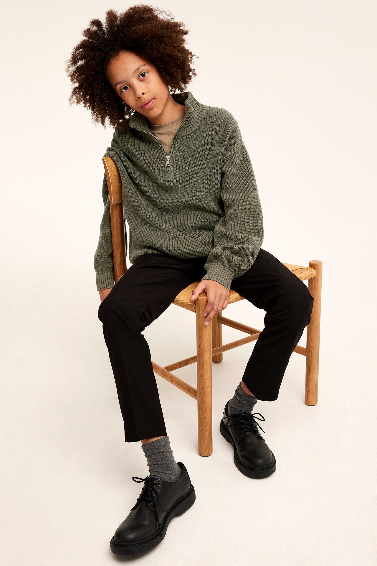 Half-zip-pusero - Vihreä - 1