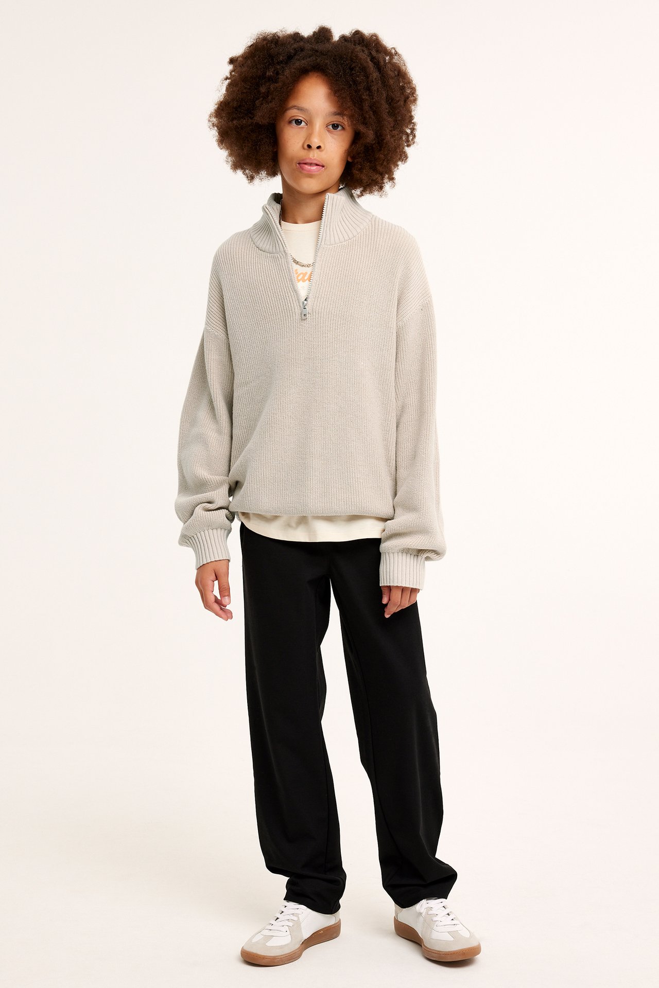Half-zip-pusero - Beige - 2