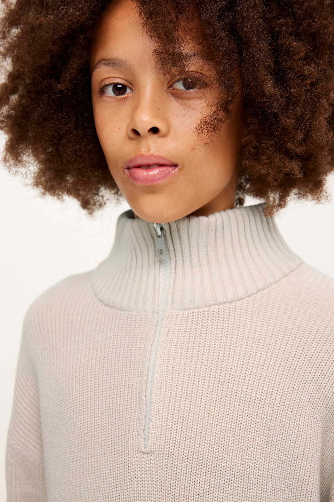 Half-zip-pusero - Beige - 5