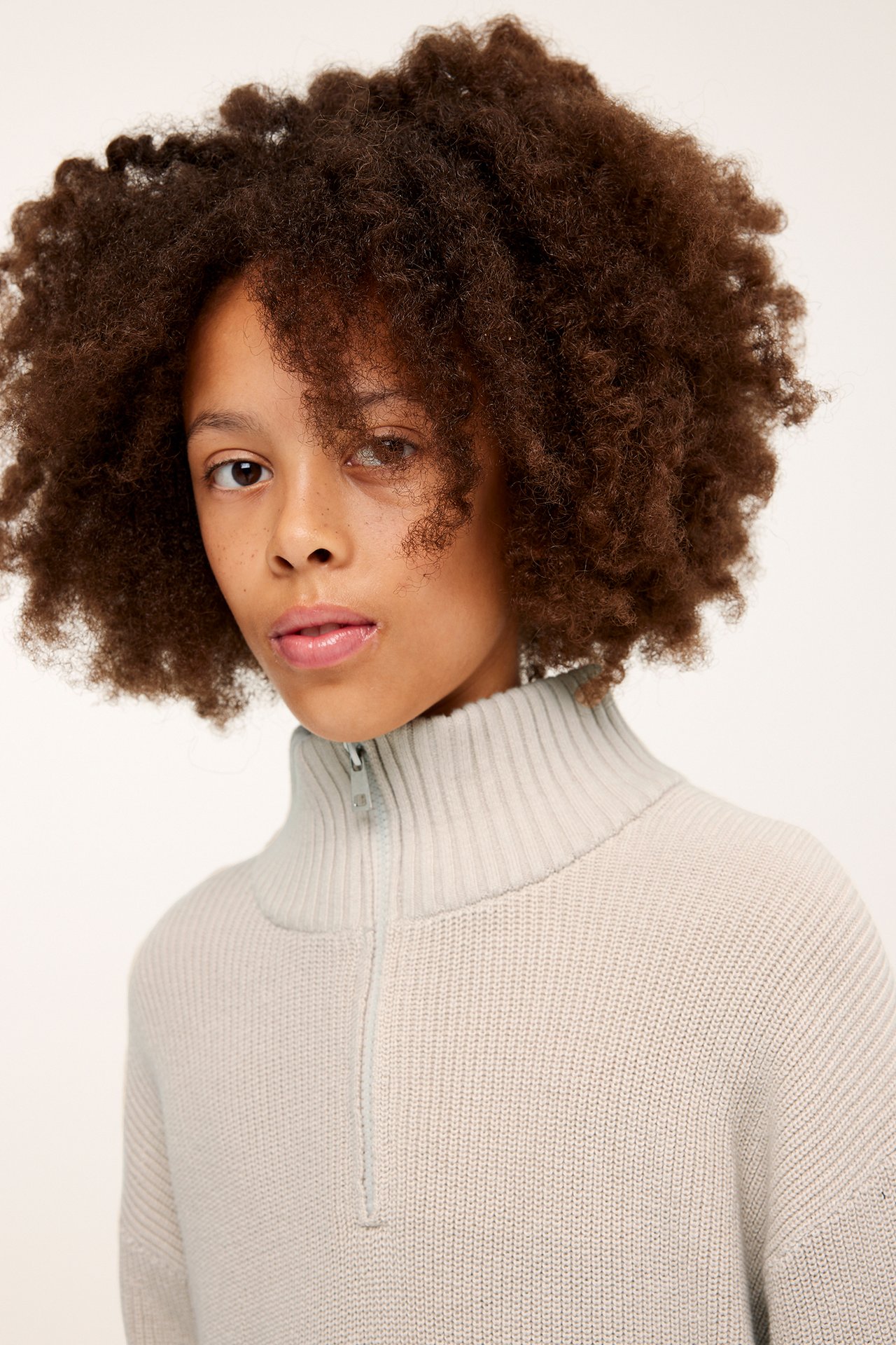 Half-zip-pusero - Beige - 1