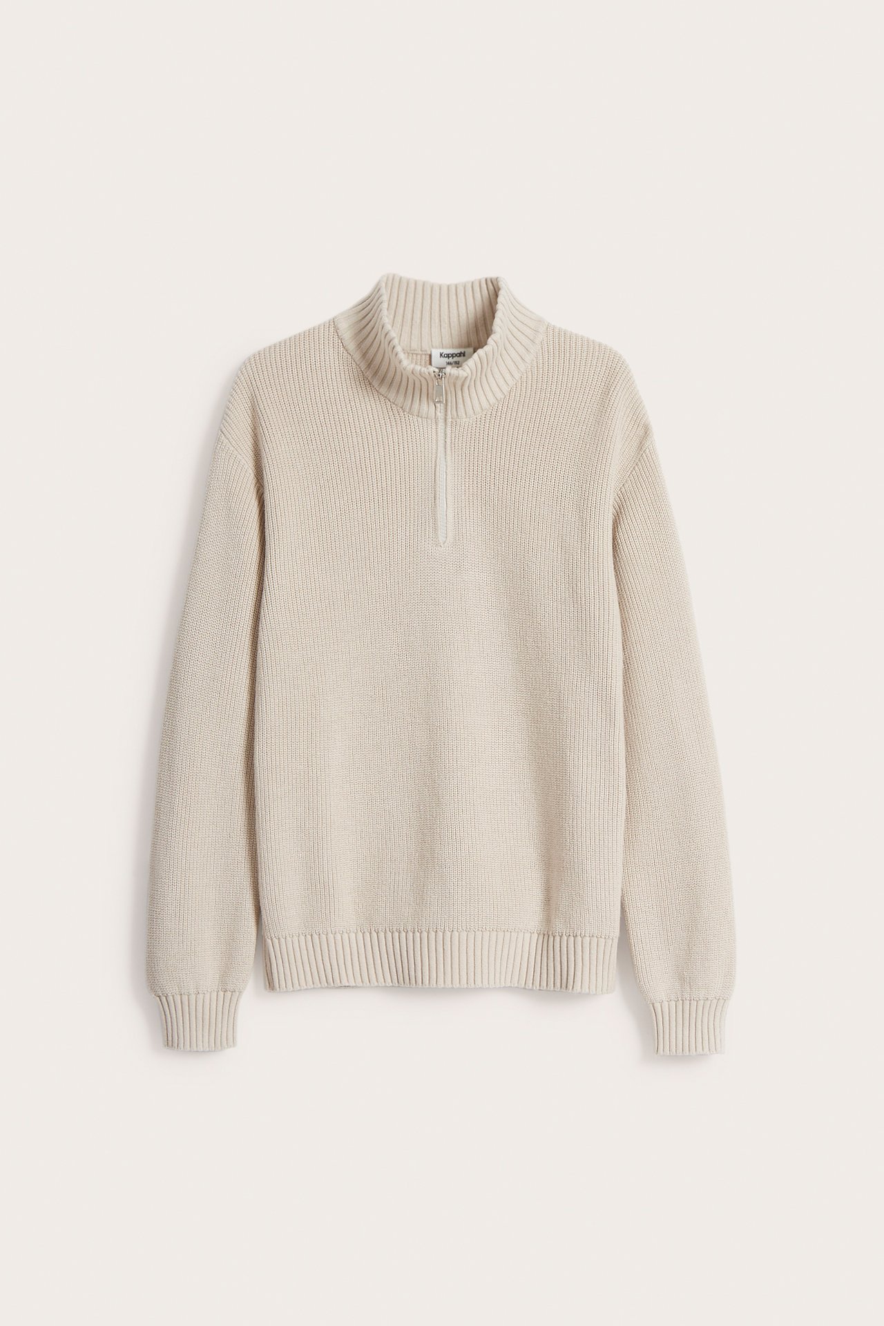 Half-zip-pusero - Beige - 8