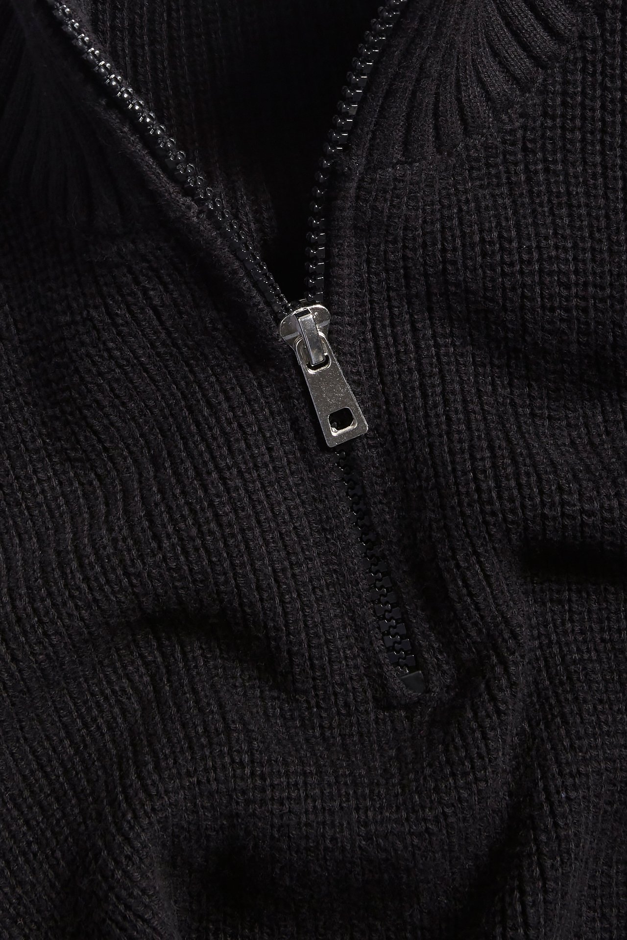 Half-zip-pusero - Musta - 1