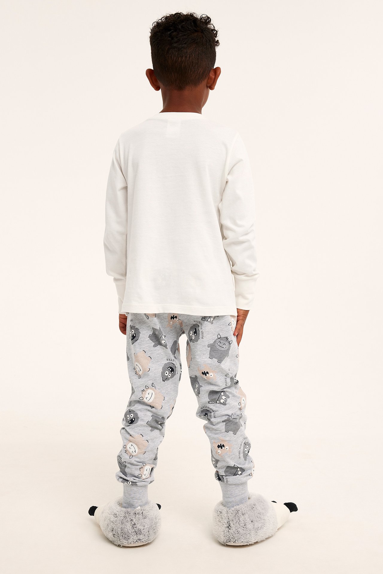 Pyjamas Mini Monster - Gråmelerad - 5