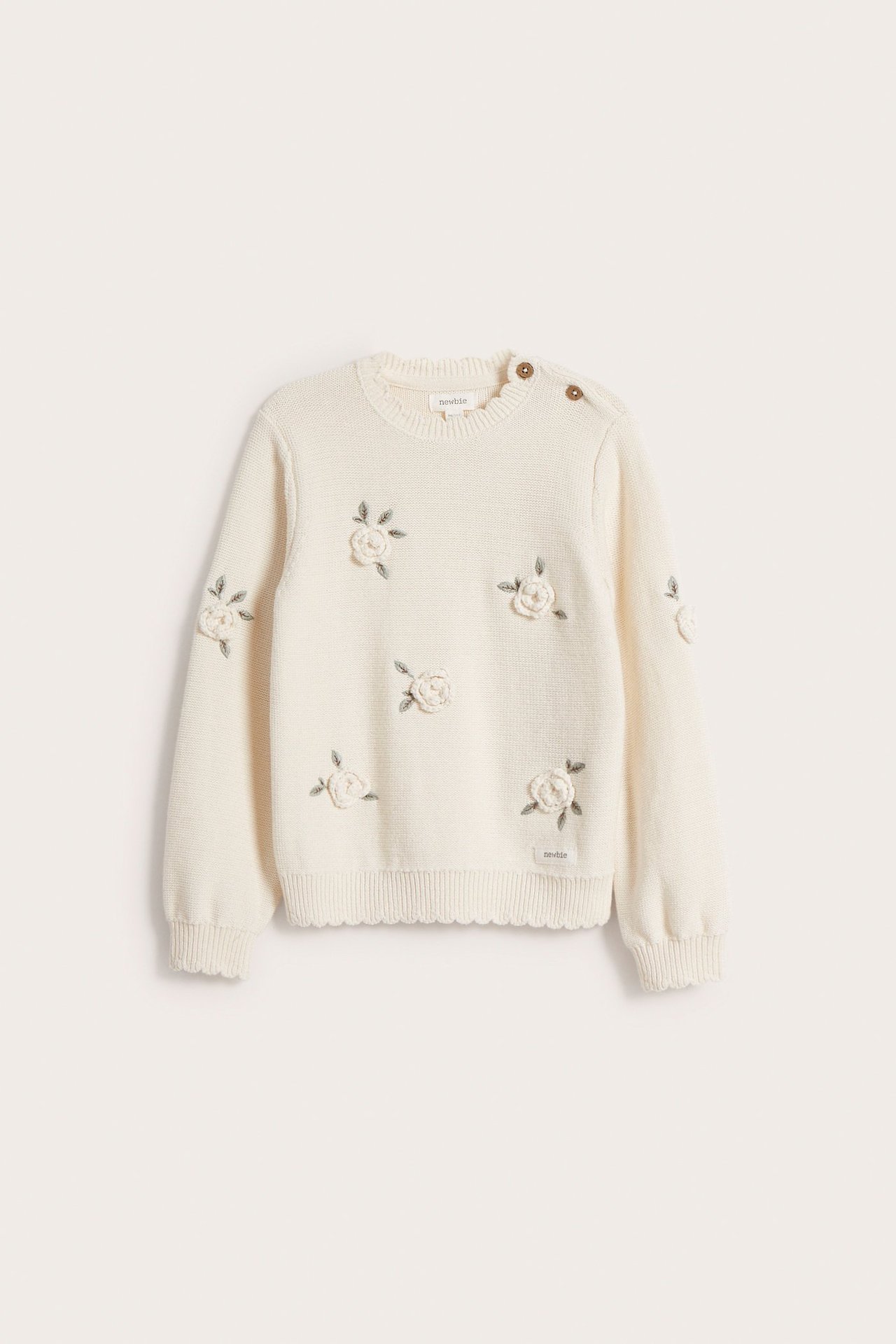 Sweter w kwiaty - Offwhite - 2