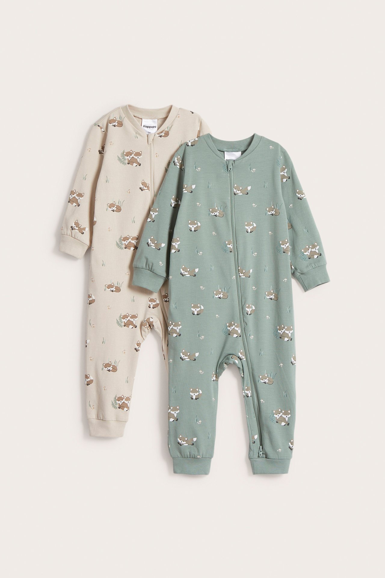 Mönstrad pyjamas 2-pack - Ljusgrön - 9