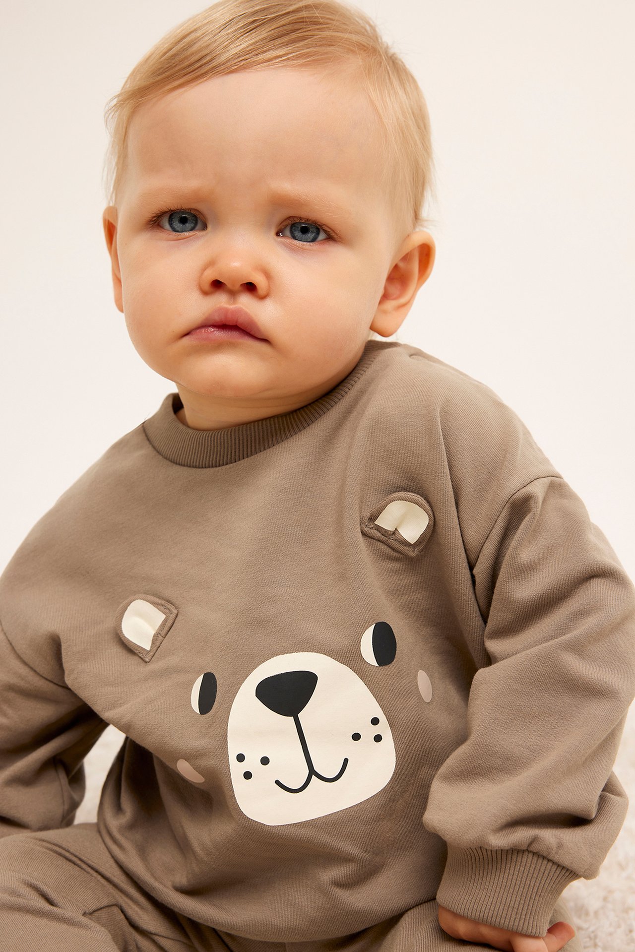 Sweatshirt med tryck baby - Beige - 3