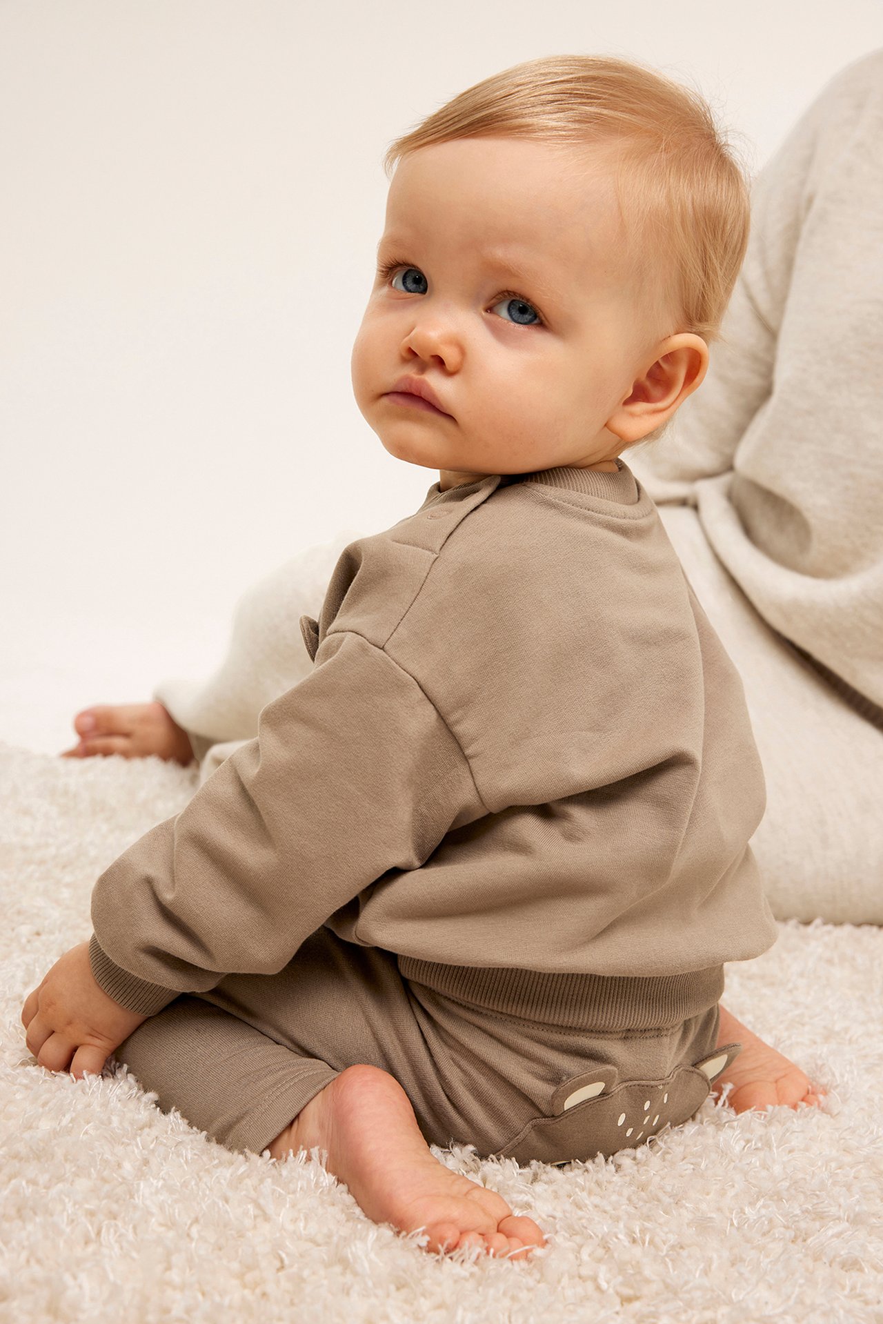 Sweatshirt med tryck baby - Beige - 4