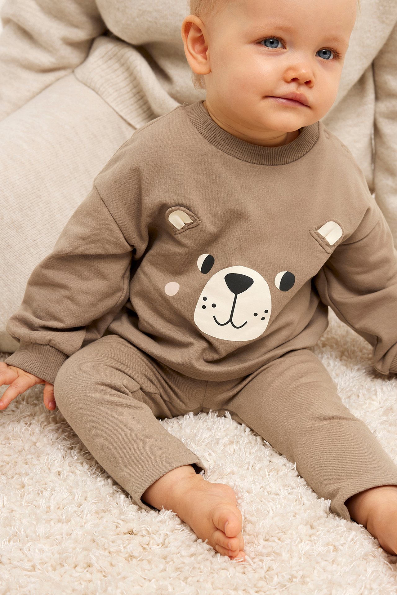 Sweatshirt med tryck baby - Beige - 5