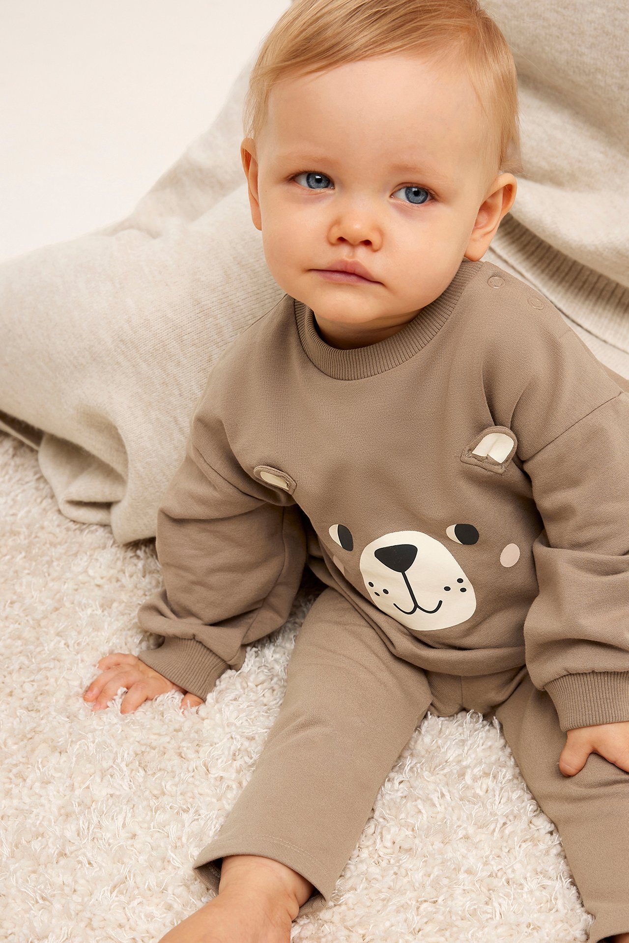 Sweatshirt med tryck baby - Beige - 1