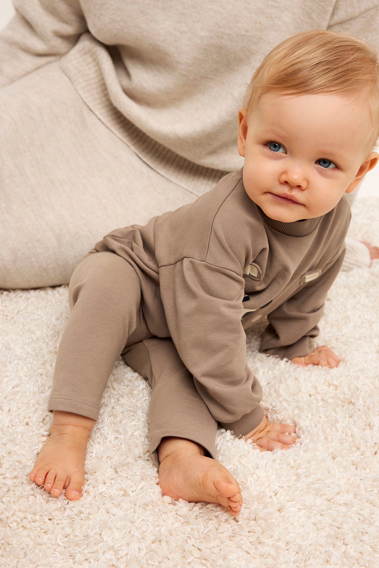 Leggings med applikation baby - Beige - 3