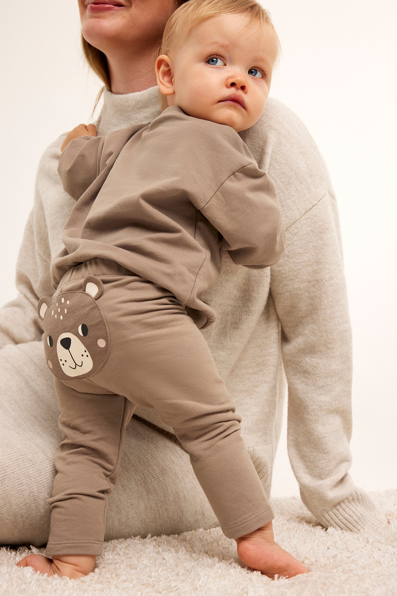 Leggings med applikation baby - Beige - 6