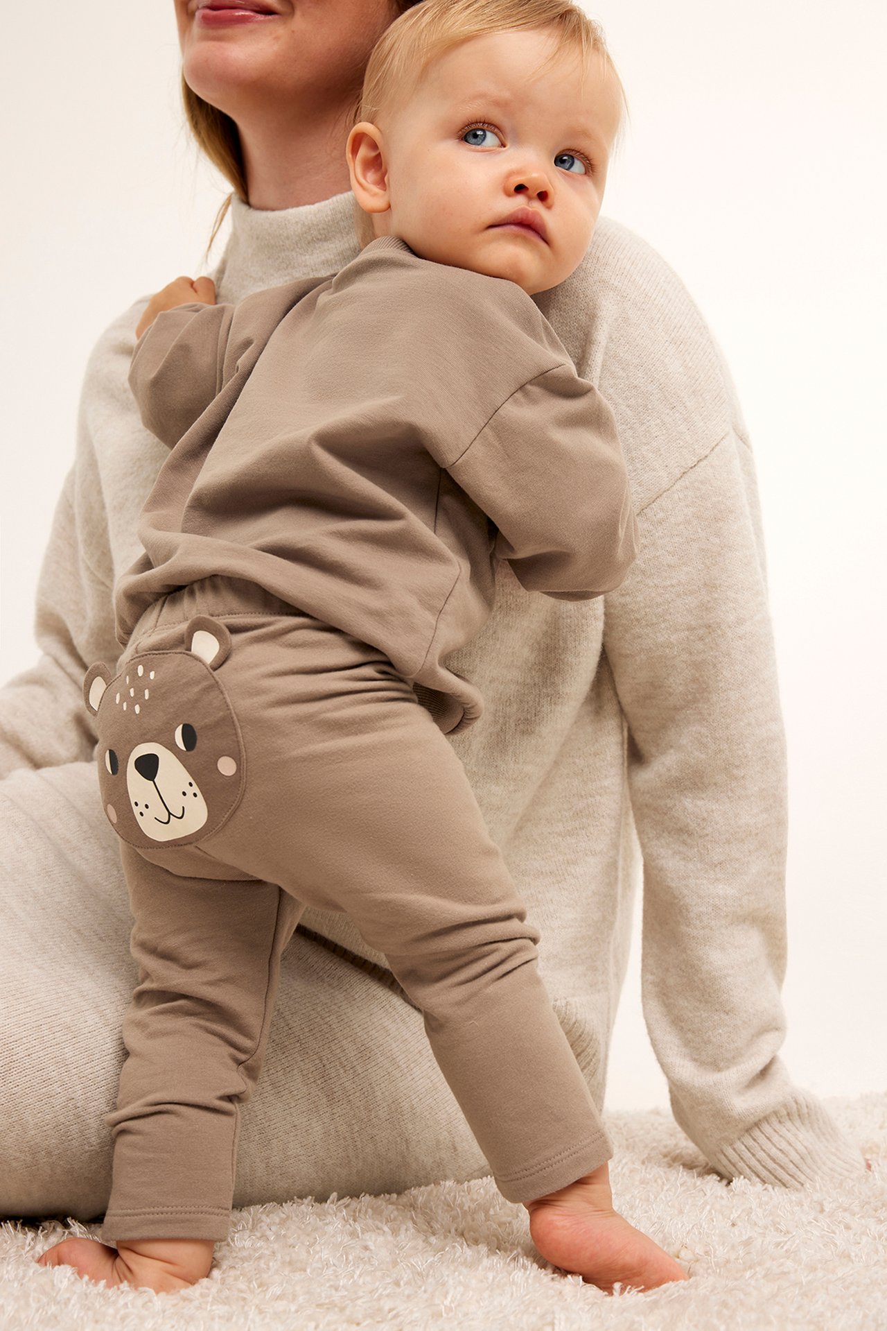 Leggings med applikation baby - Beige - 5