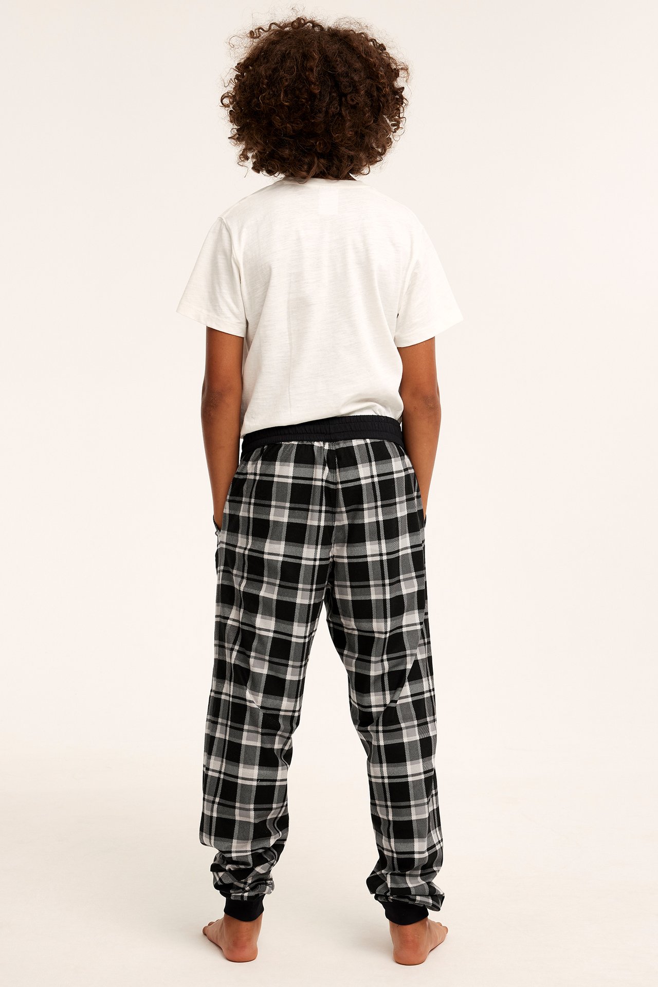 Rutiga pyjamasbyxor - Svart - 3