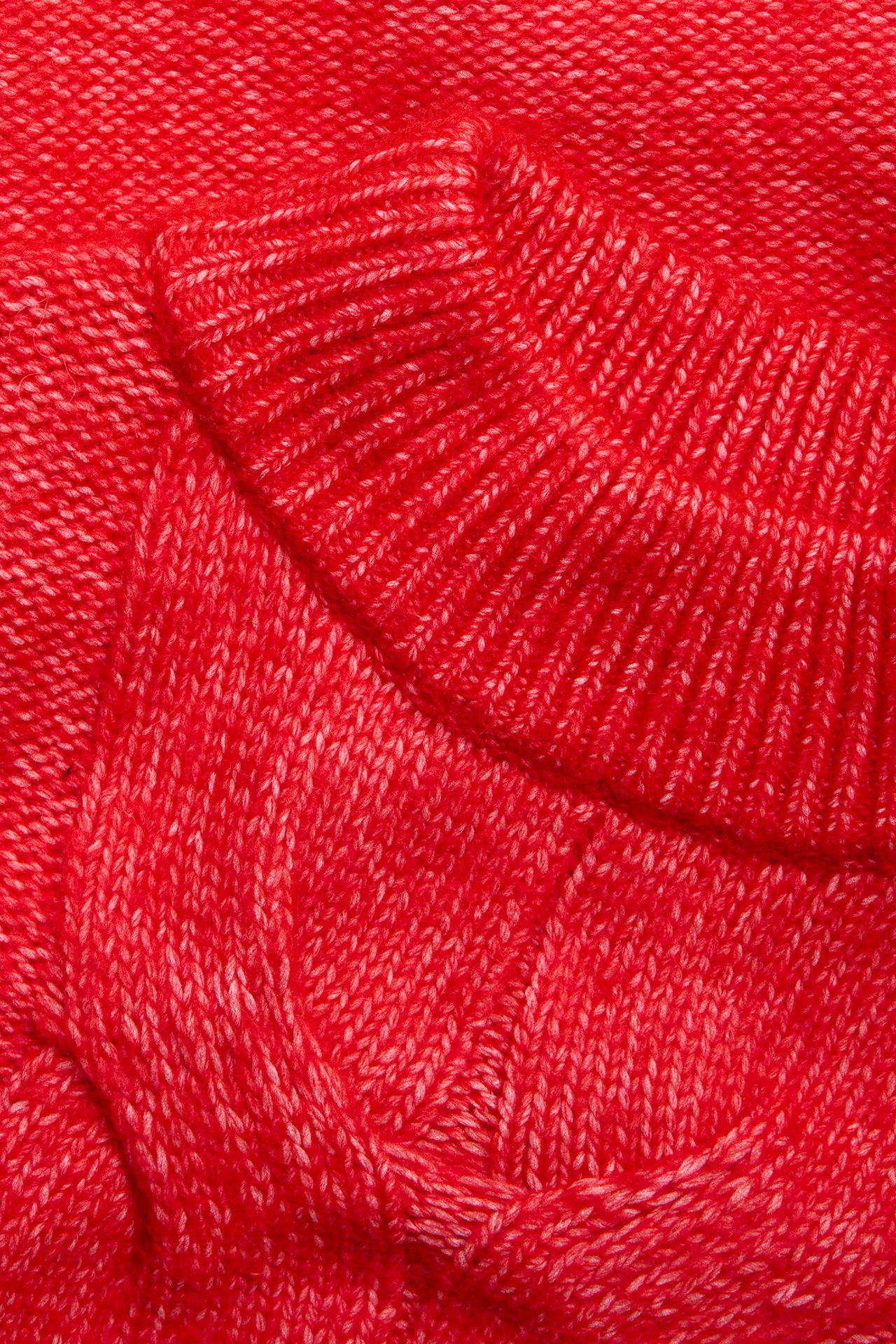 Stickad klänning - Röd - 5