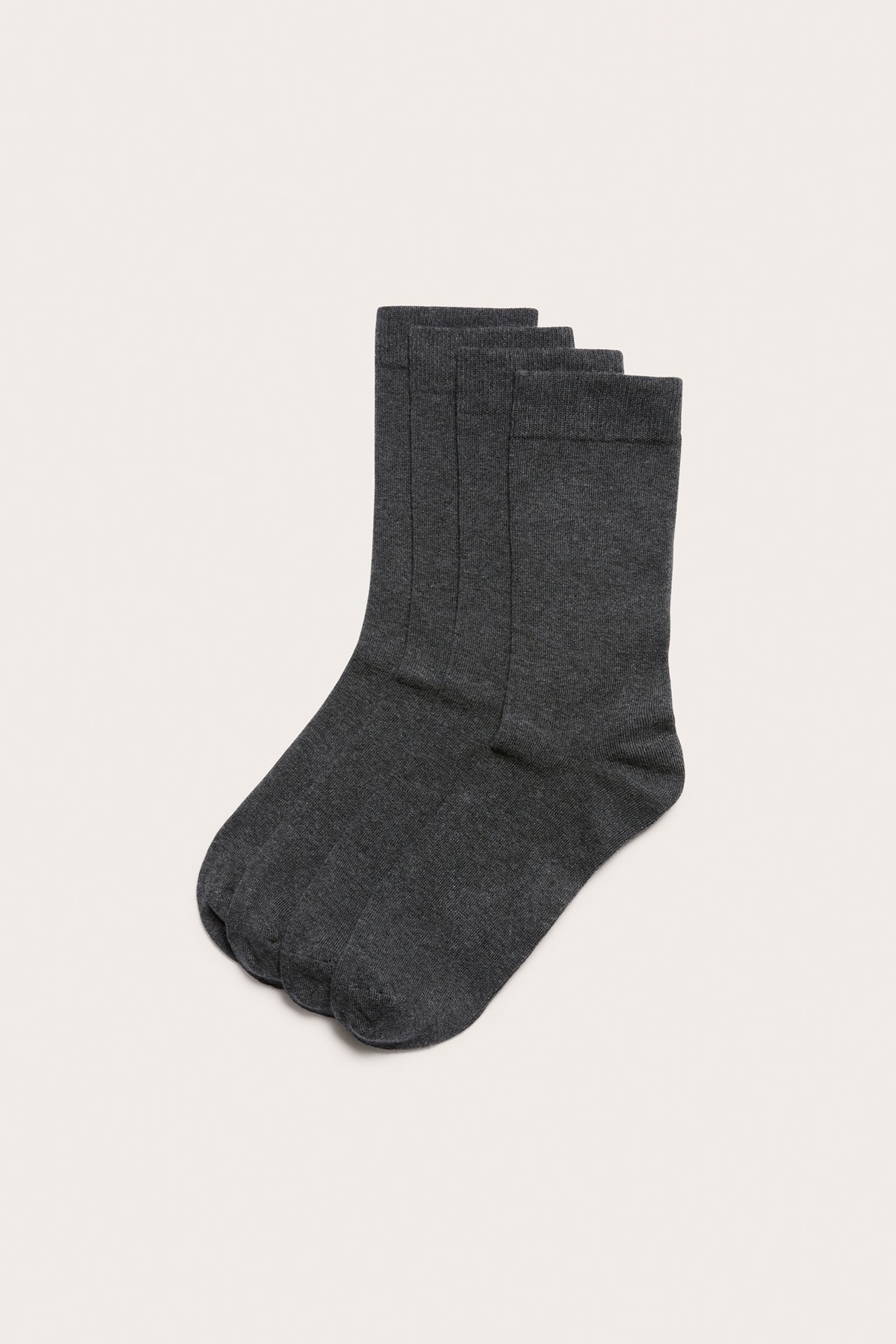 4 paria sukkia - Meleerattu harmaa - 1
