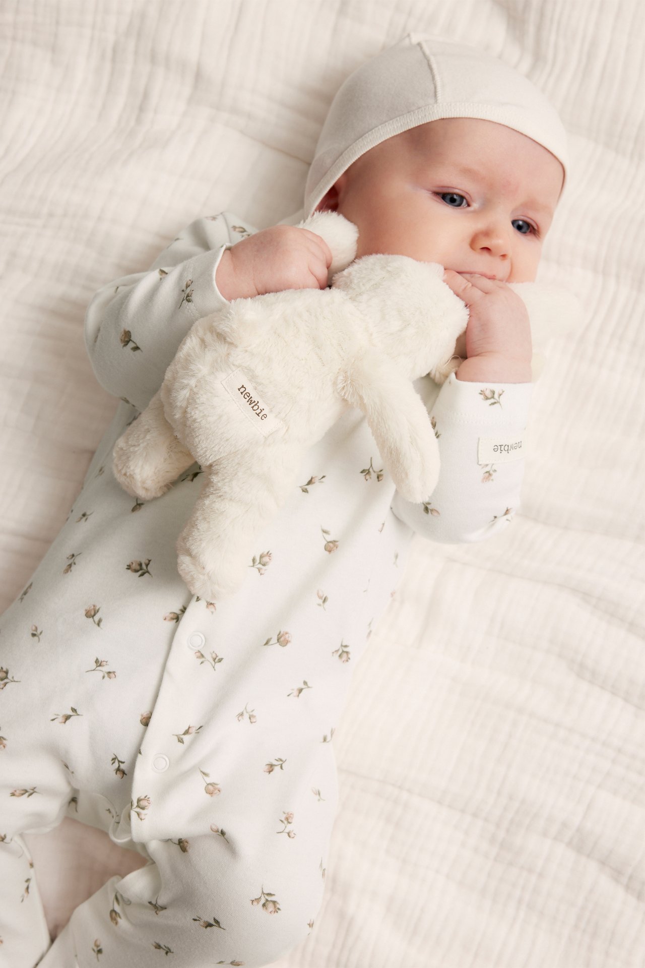 Blommig pyjamas baby - Offwhite - 4