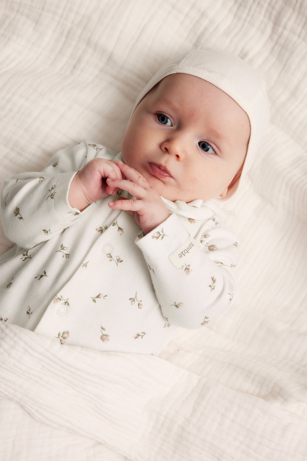 Blommig pyjamas baby - Offwhite - 5