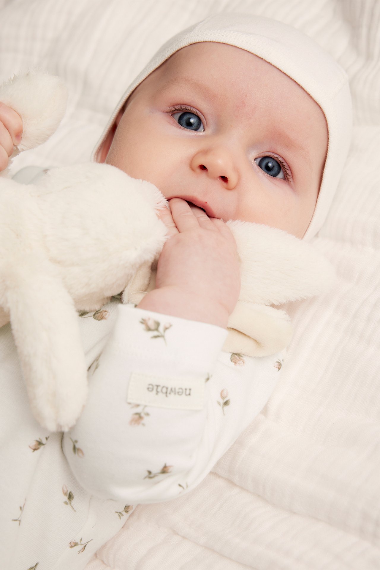 Blommig pyjamas baby - Offwhite - 3