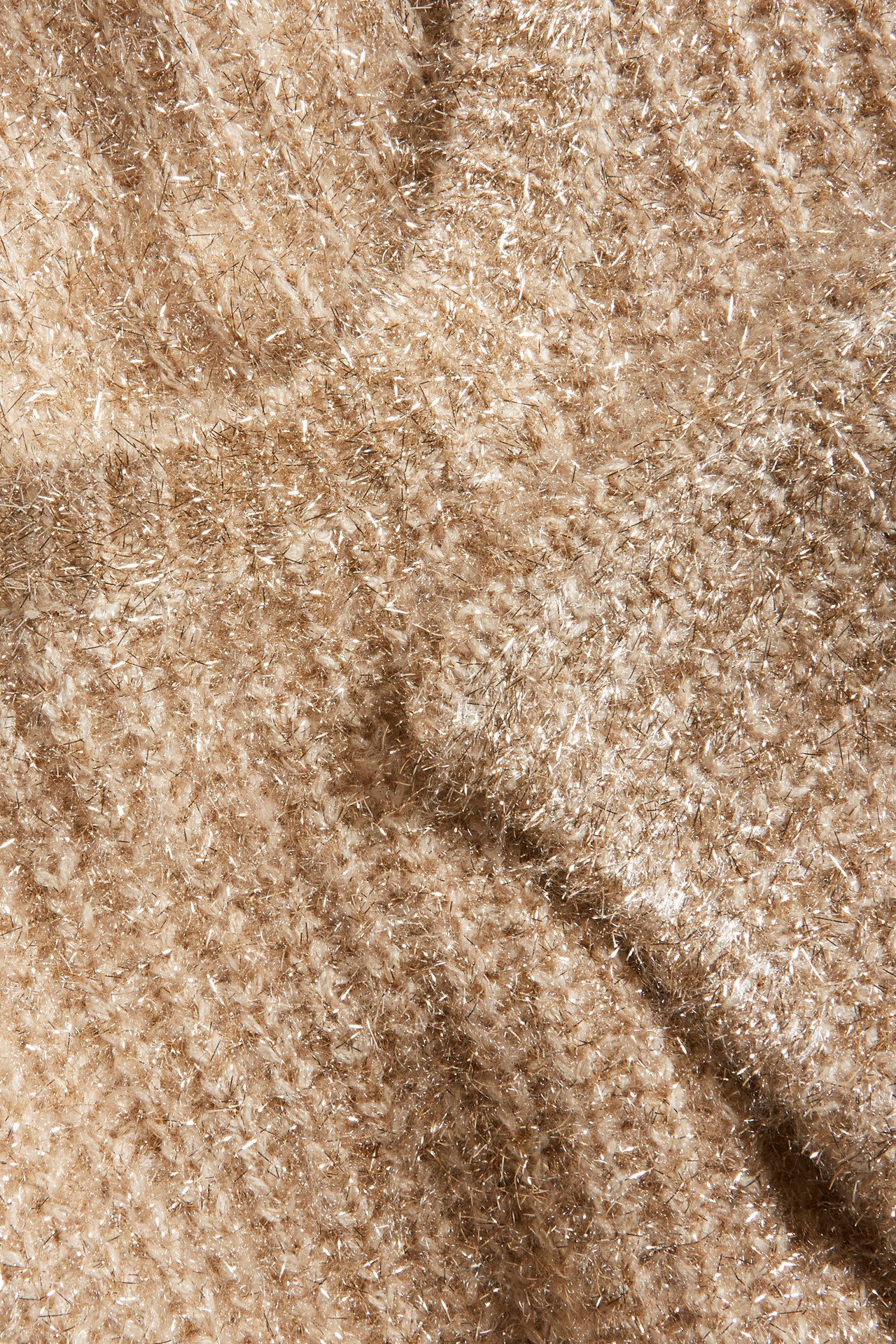 Glitrende strikkegenser - Beige - 4