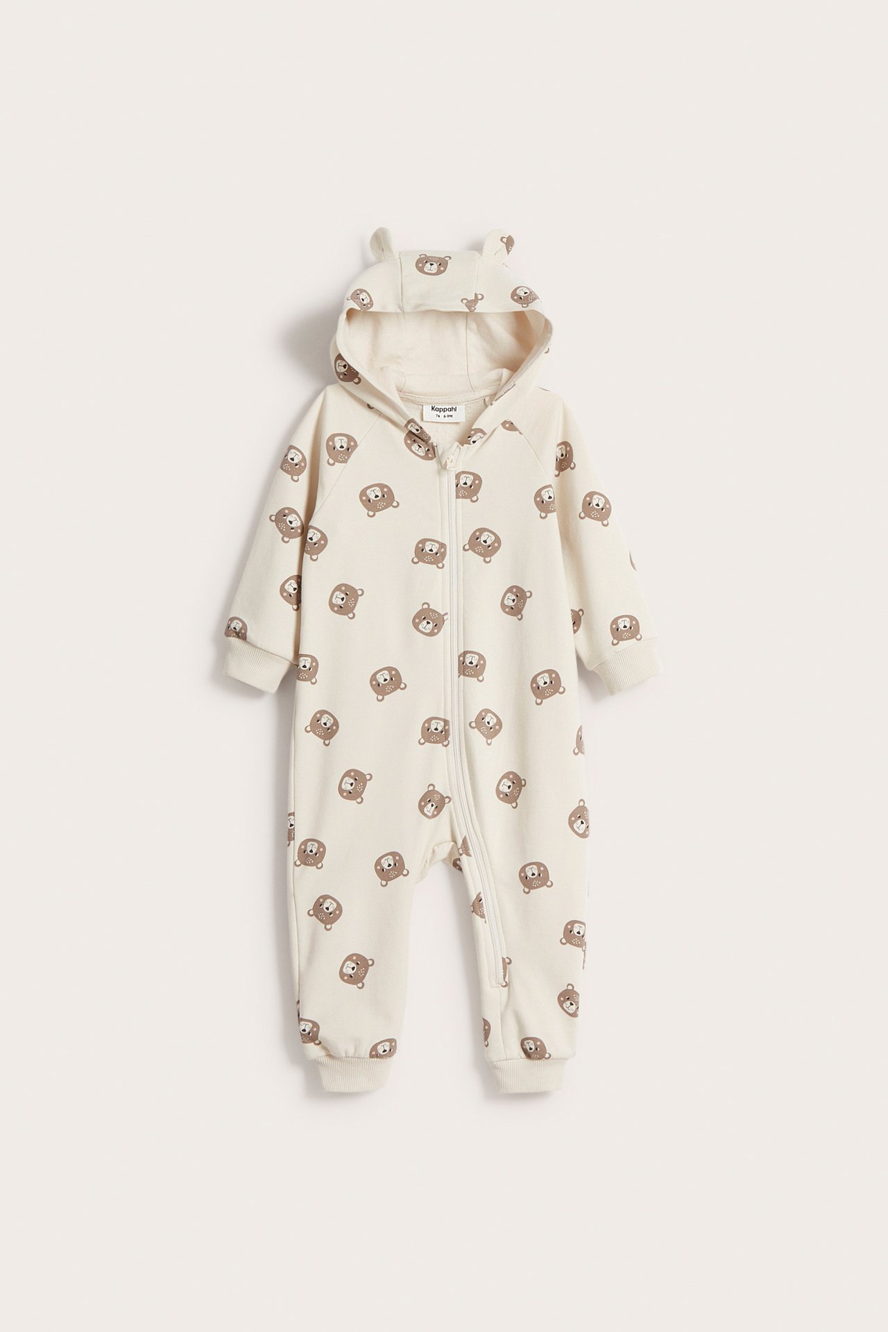 Mönstrad overall baby - Ljusbeige - 8