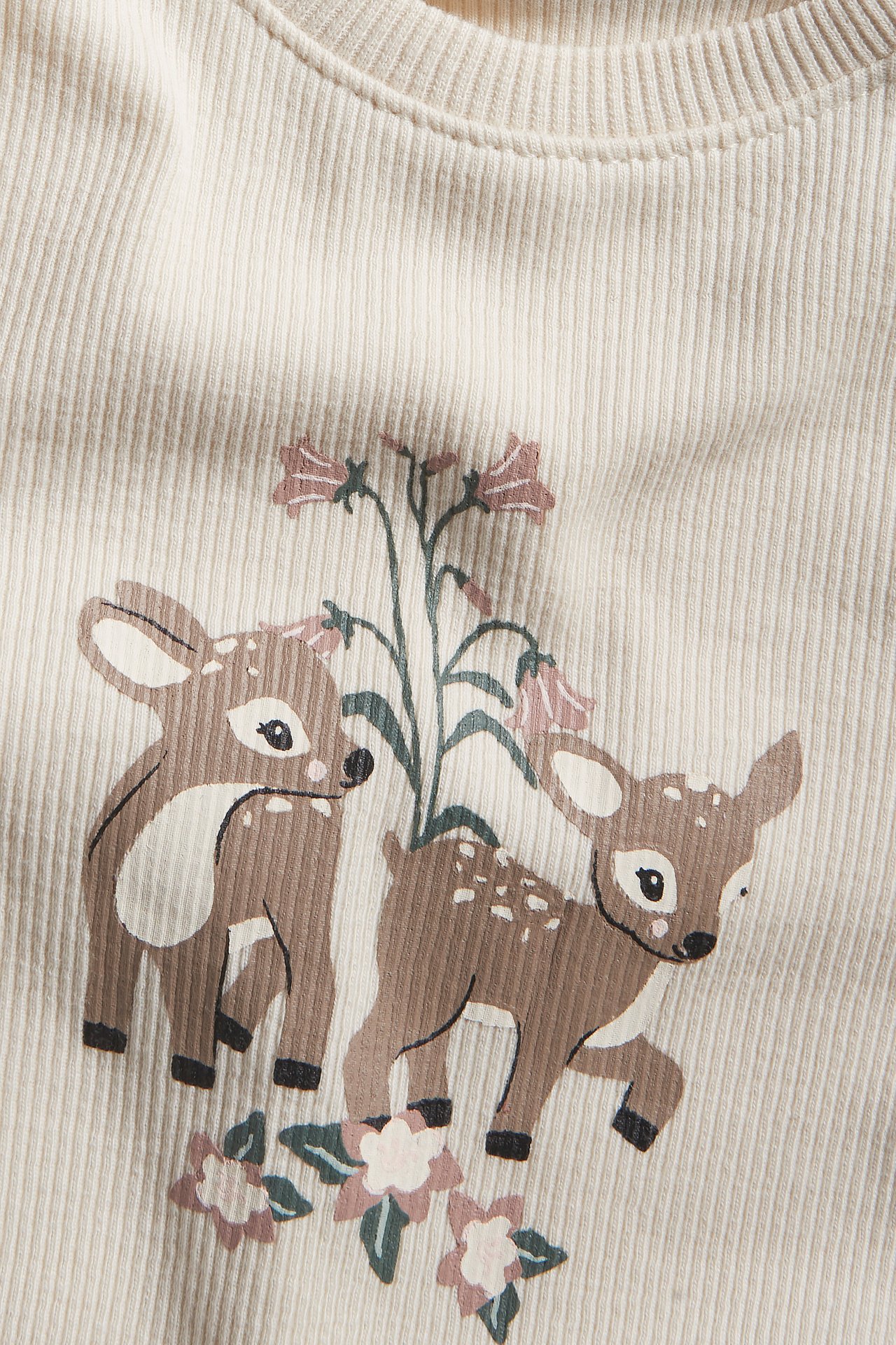 Ribbad body med volang baby - Ljusbeige - 6