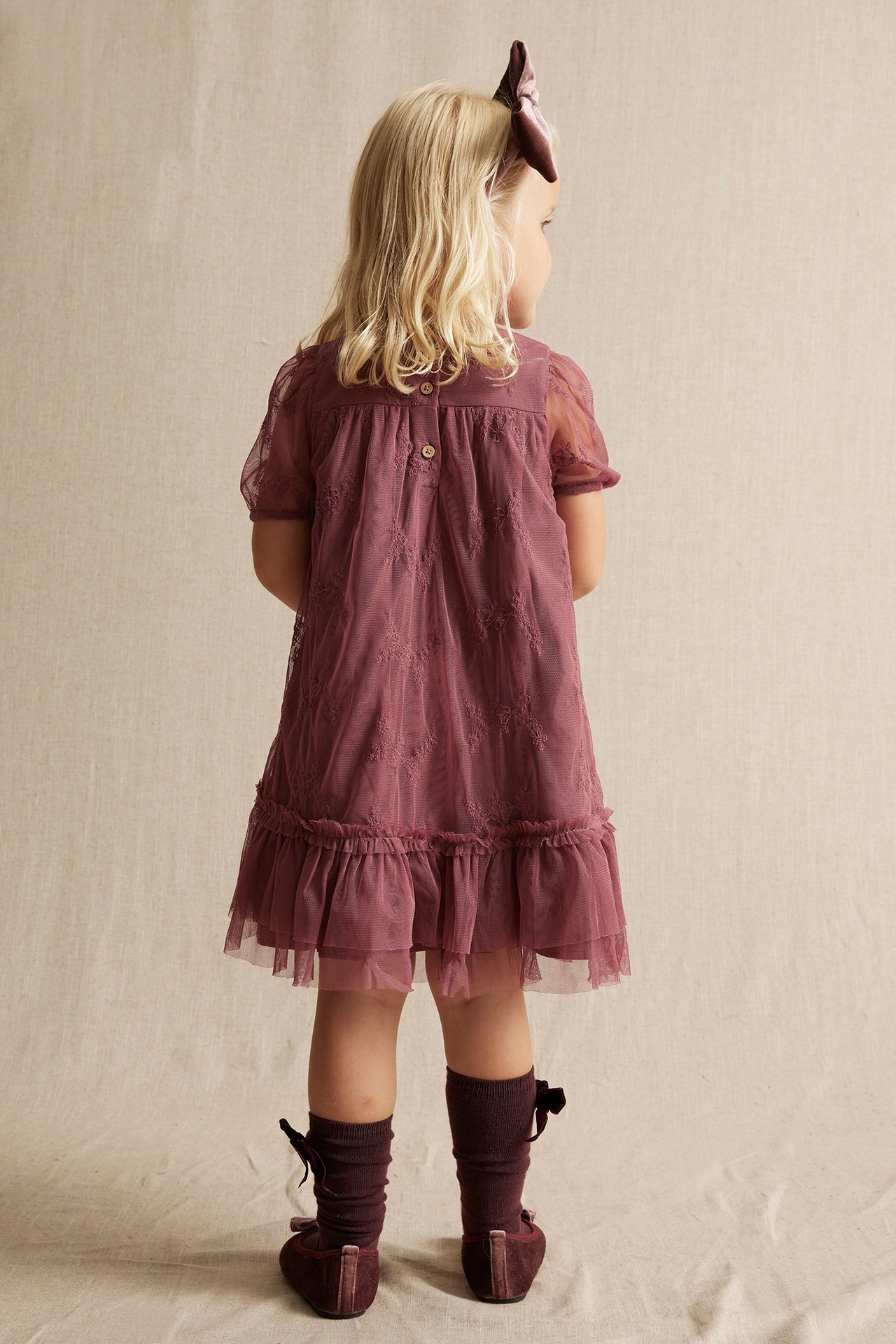 Brodert meshkjole - Lilla - 6